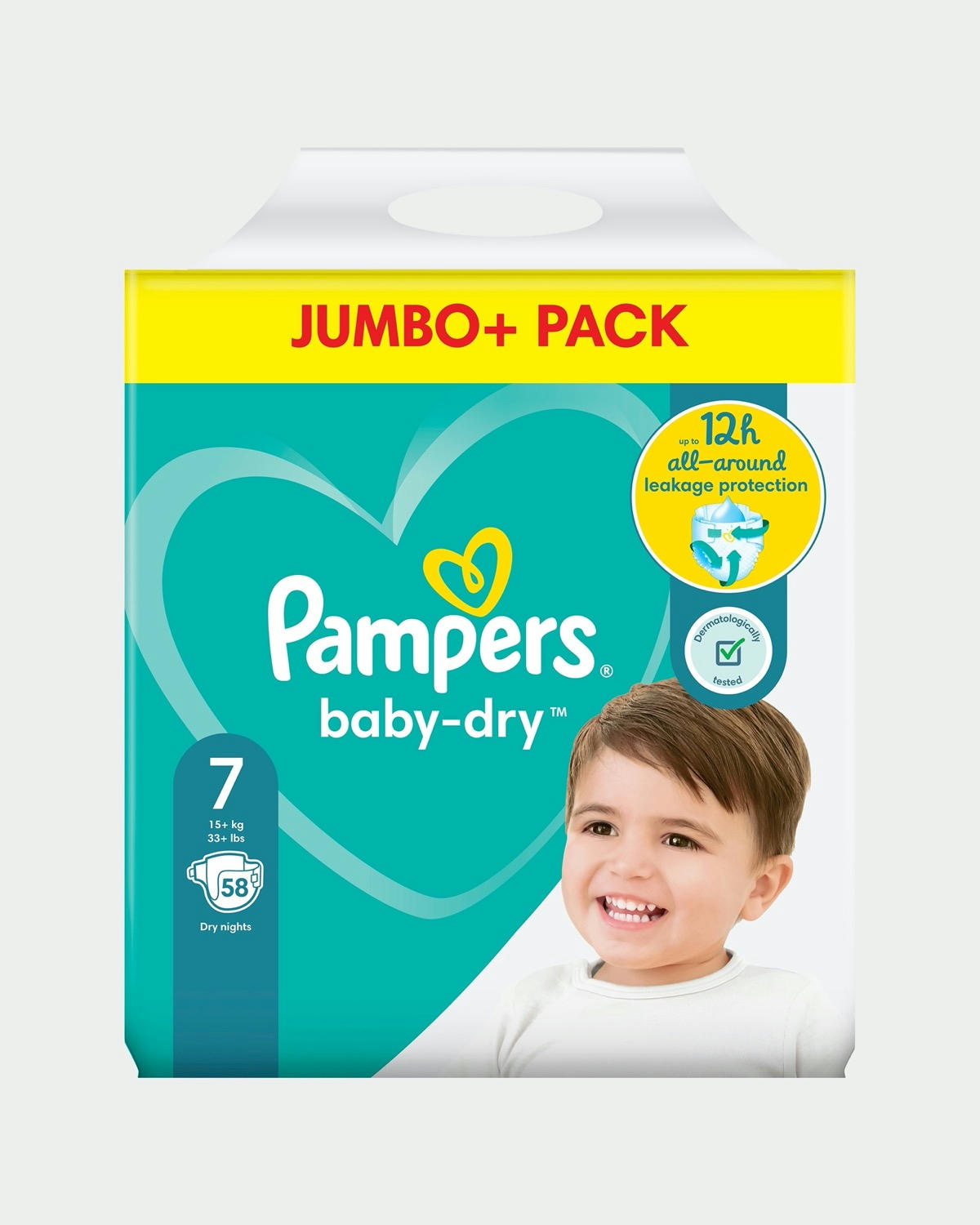 Pampers Baby Dry Size 7 Jumbo Plus Pack 58 Nappies