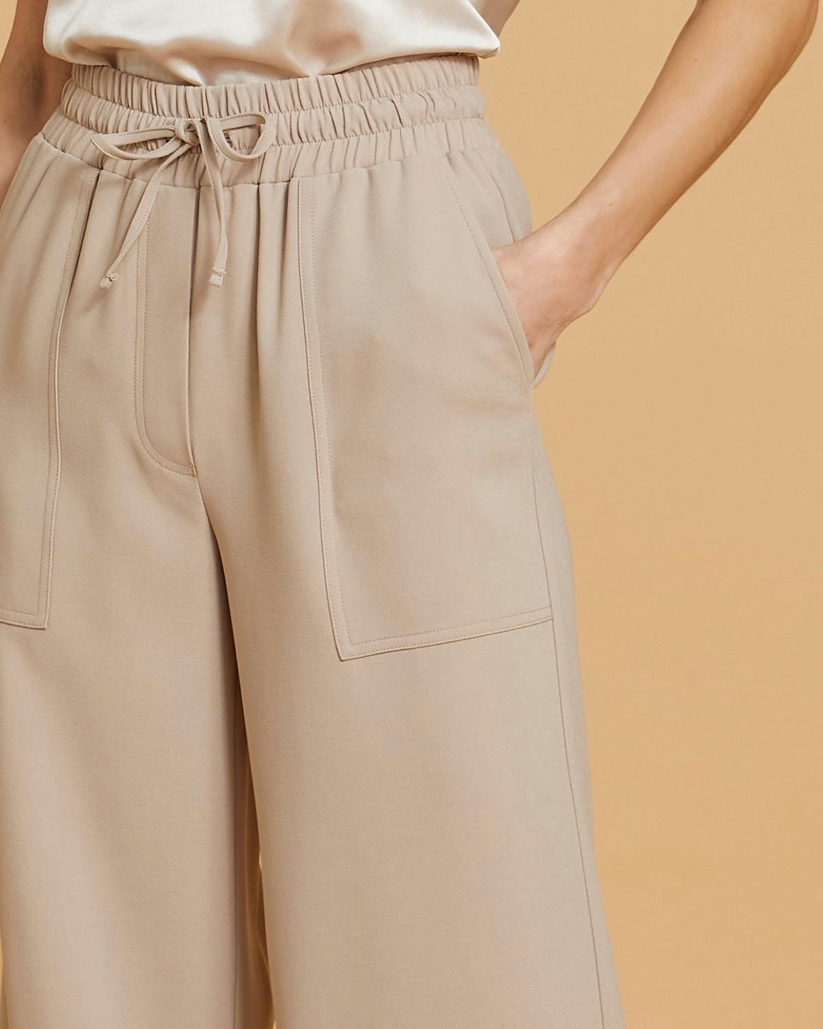 Paul Costelloe Living Studio Stone Drawstring Trousers