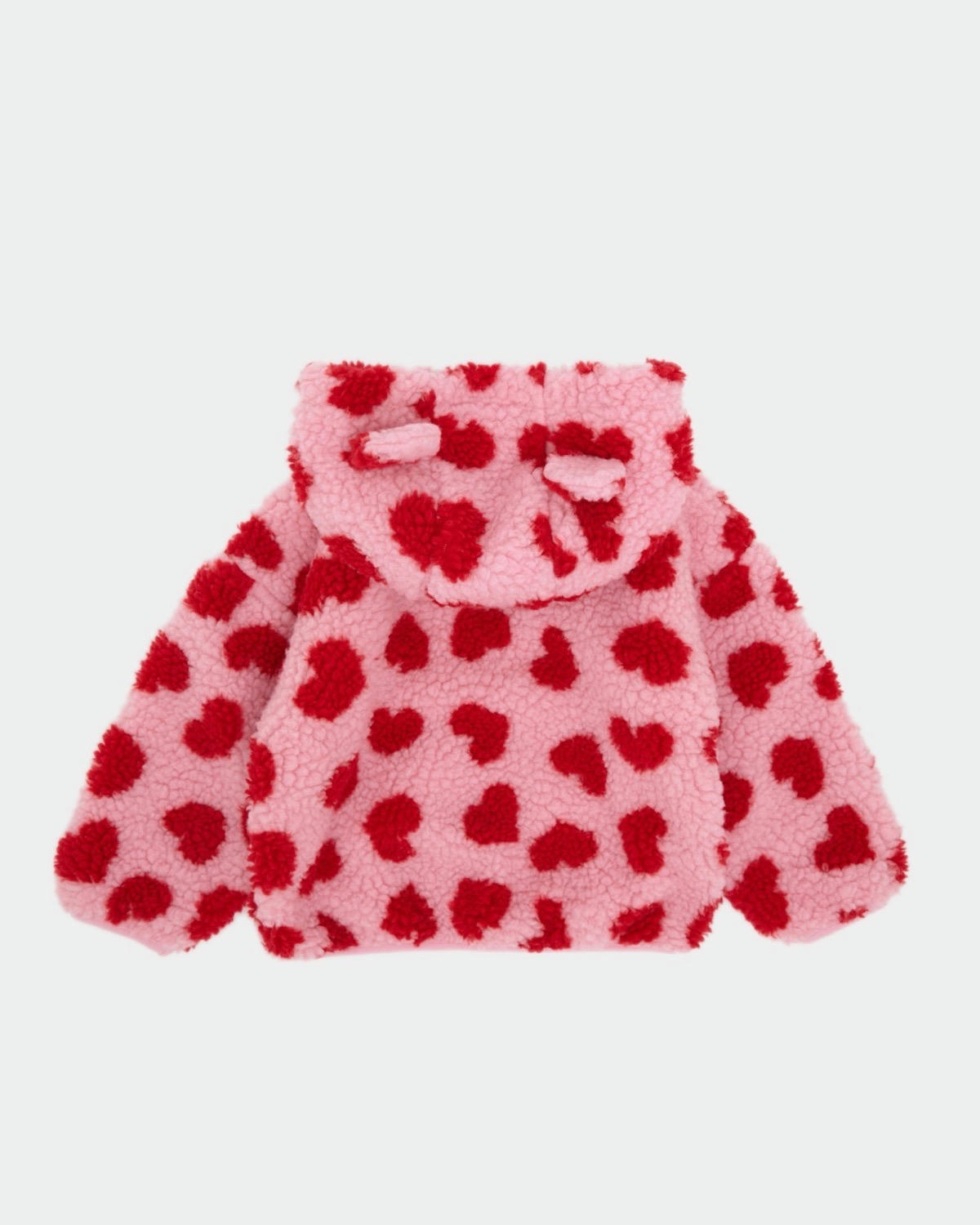 Heart Print Borg Zip Through Hoodie (3 months-4 years)