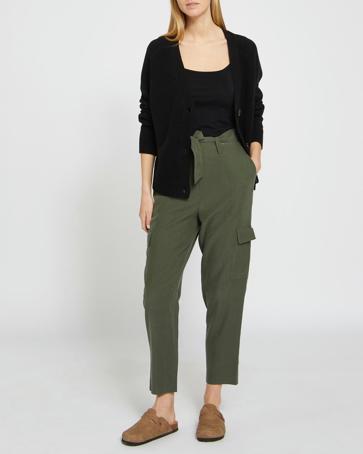 Button Rib Detail Cardigan