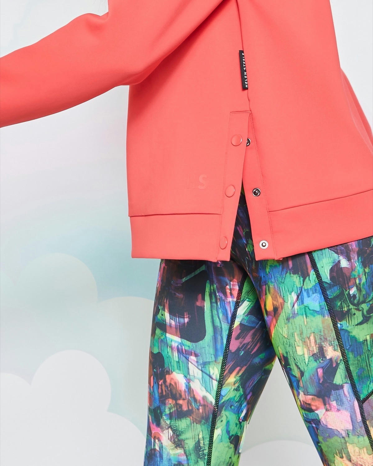 Helen Steele Red Scuba Side Snap Sweater