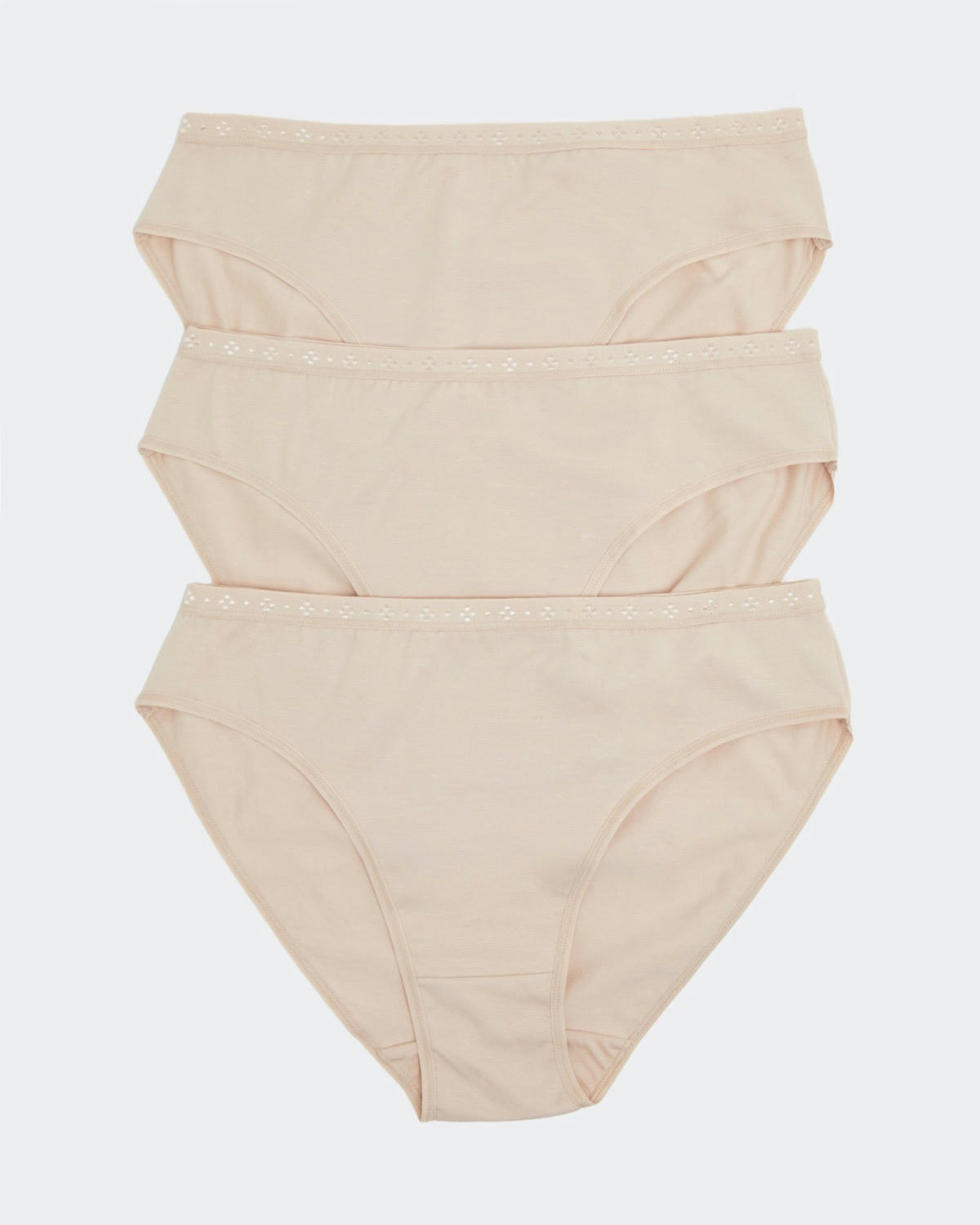 Cotton Rich High Leg Knickers - Pack Of 3