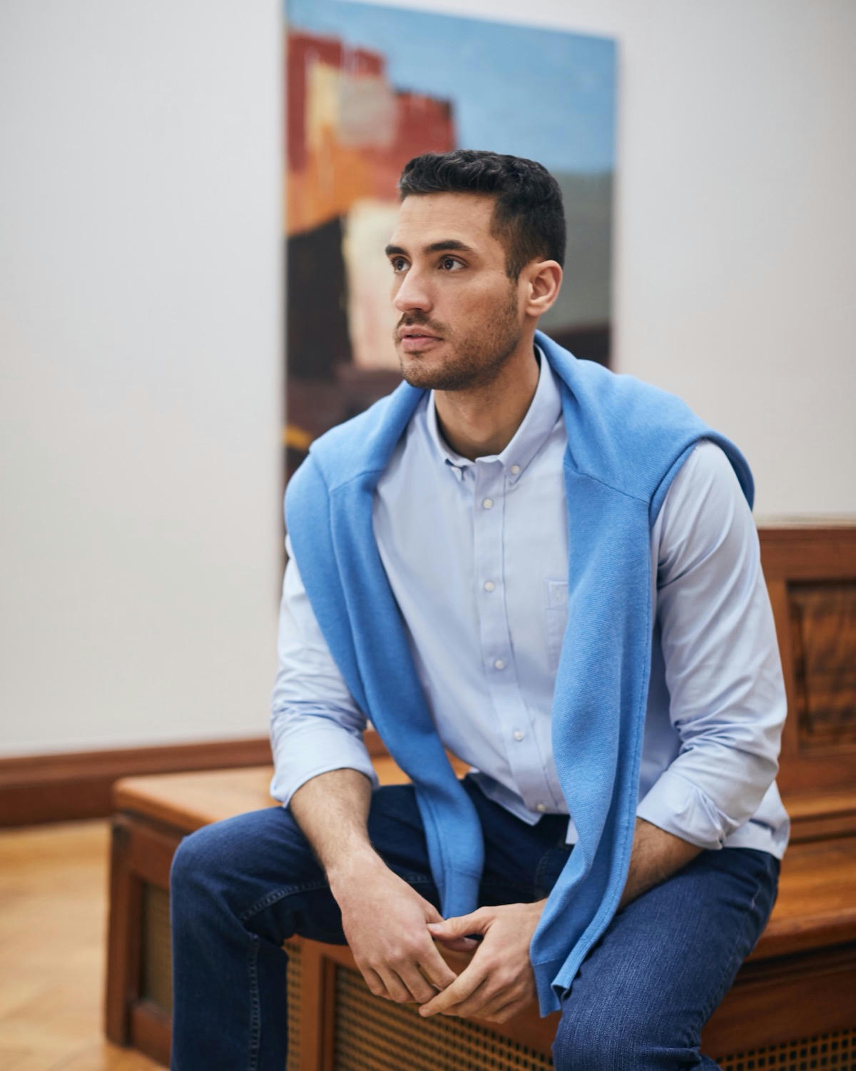Paul Costelloe Living Regular Fit Stretch Oxford