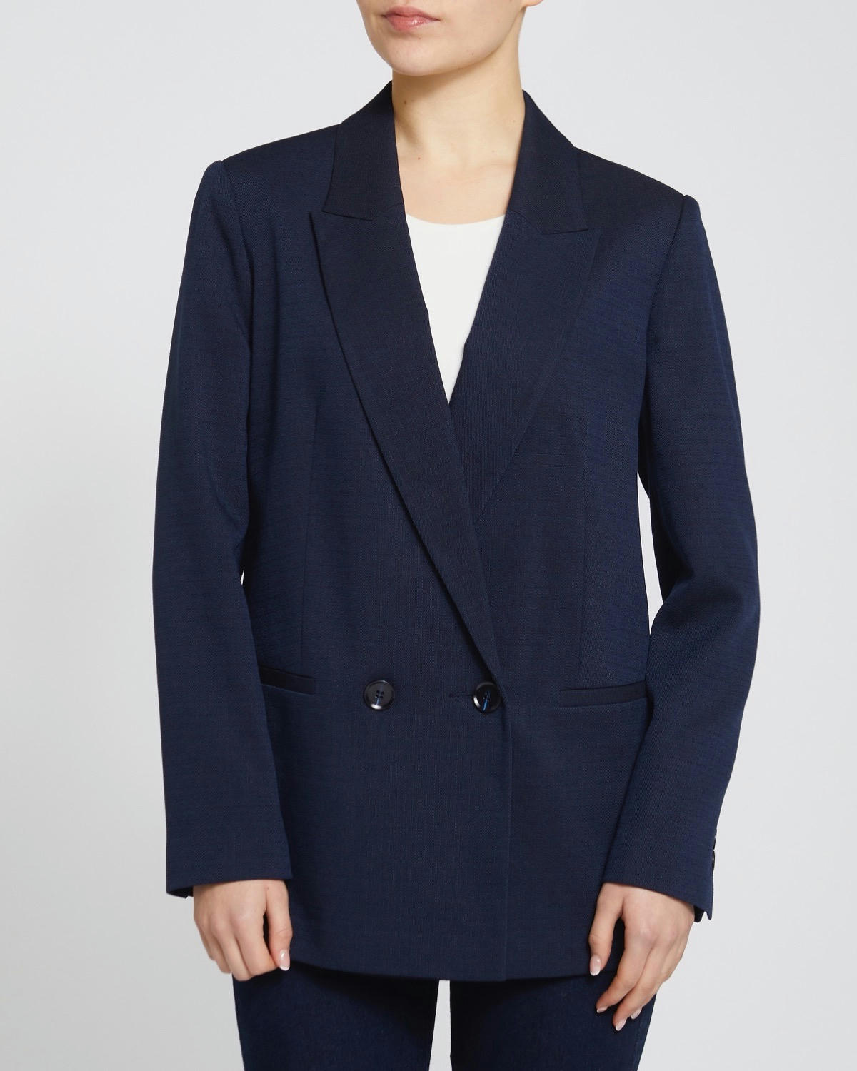 Textured Double-Breasted Blazer