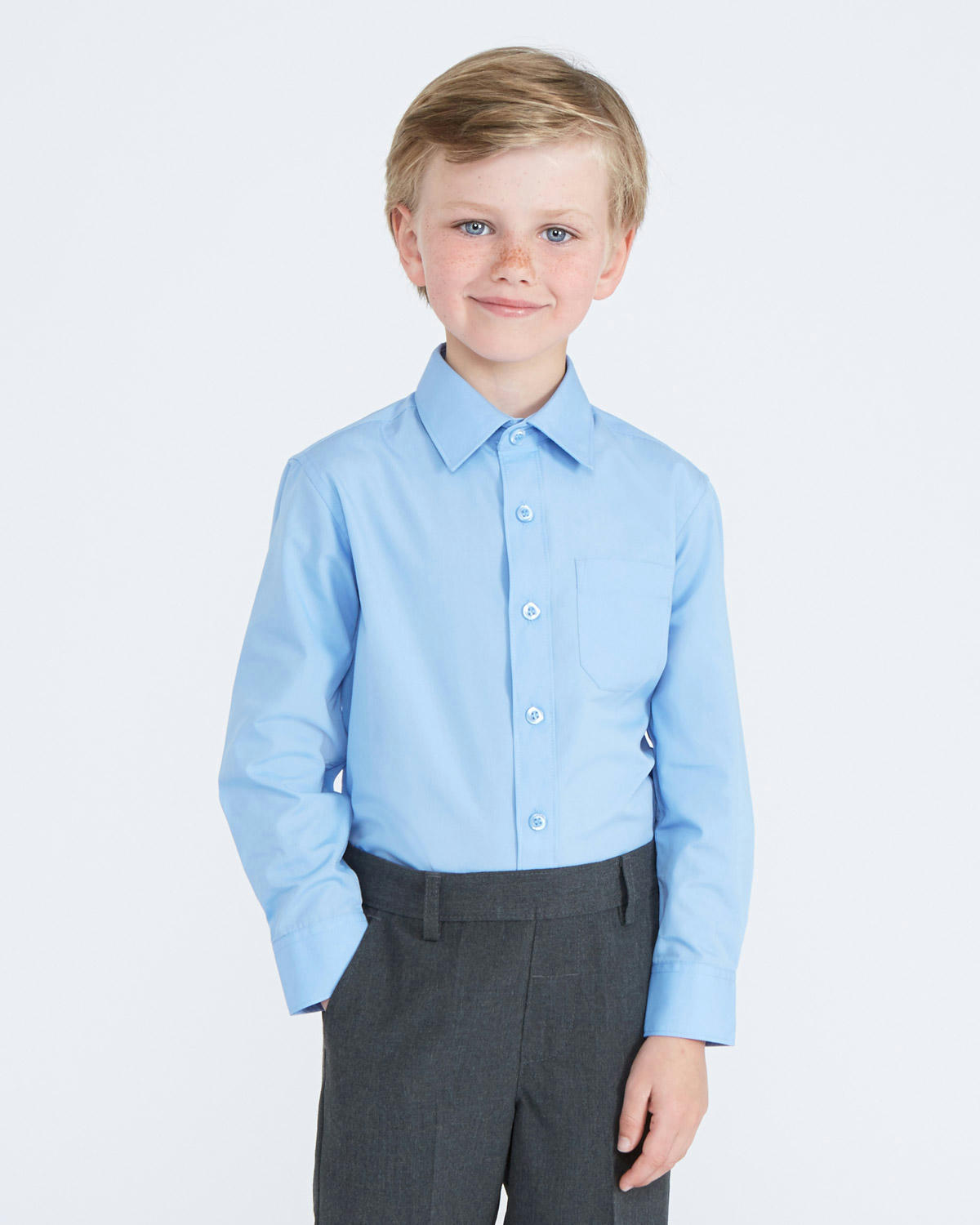 Long-Sleeved Easy Iron Shirt - Pack Of 3 - (4-16 Years)