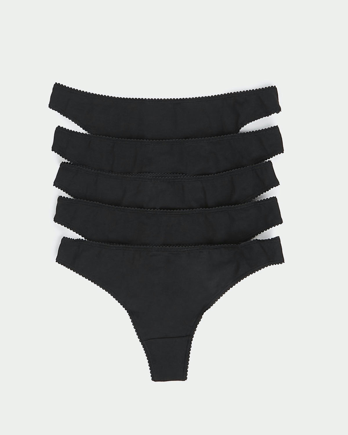 Plain Cotton Rich Thongs - Pack of 5