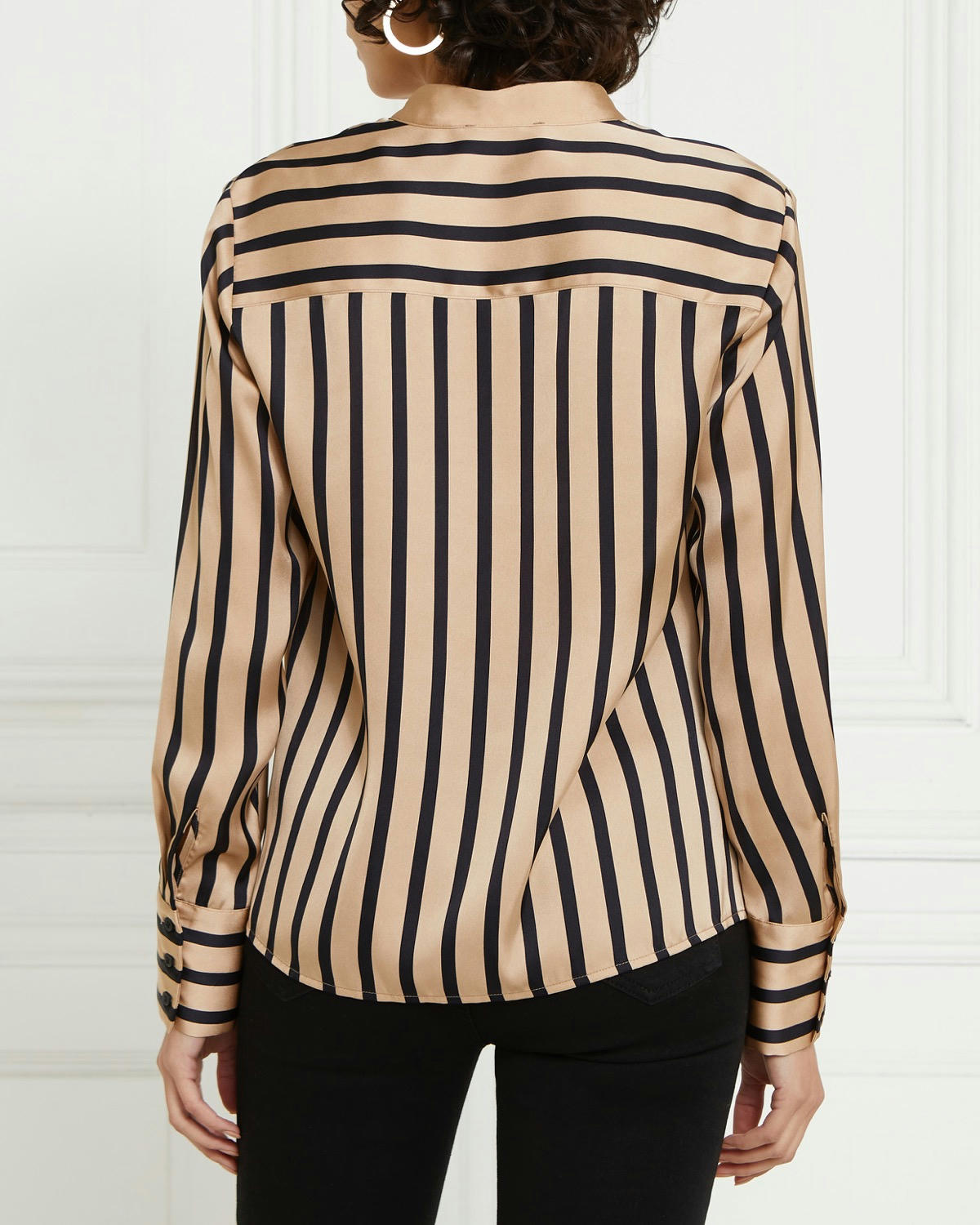 Gallery Astrid Striped Satin Shirt