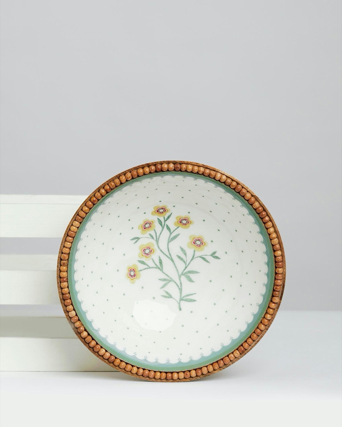 Carolyn Donnelly Eclectic Beaded Wooden Bowl