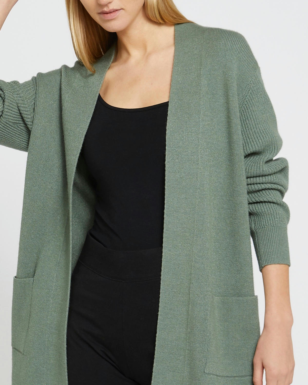 Long Pocket Edge To Edge Cardigan