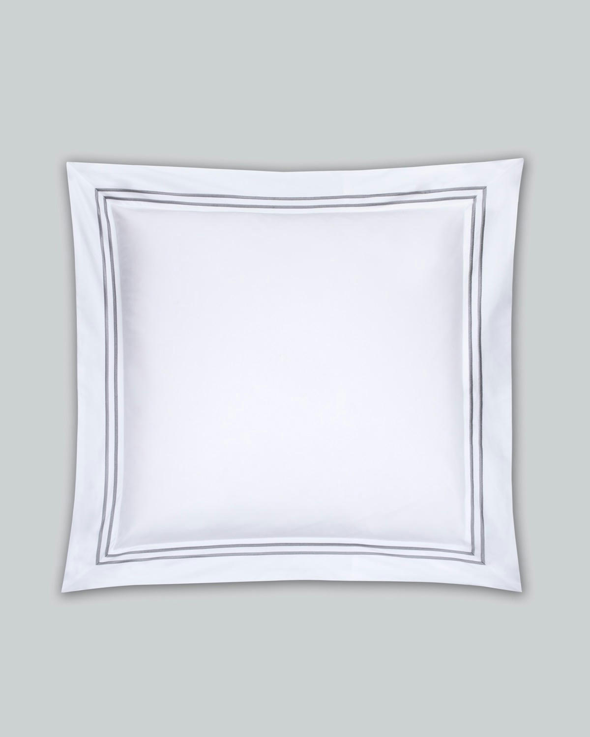 Francis Brennan the Collection Grey Euro Double Stripe Pillowcase