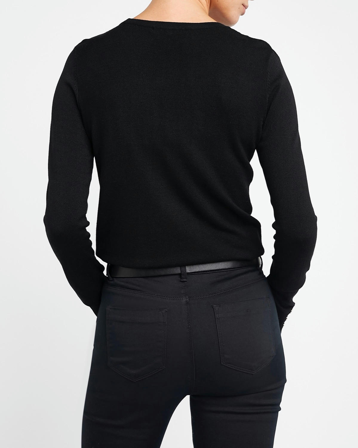 Crew Neck Button Detail Jumper