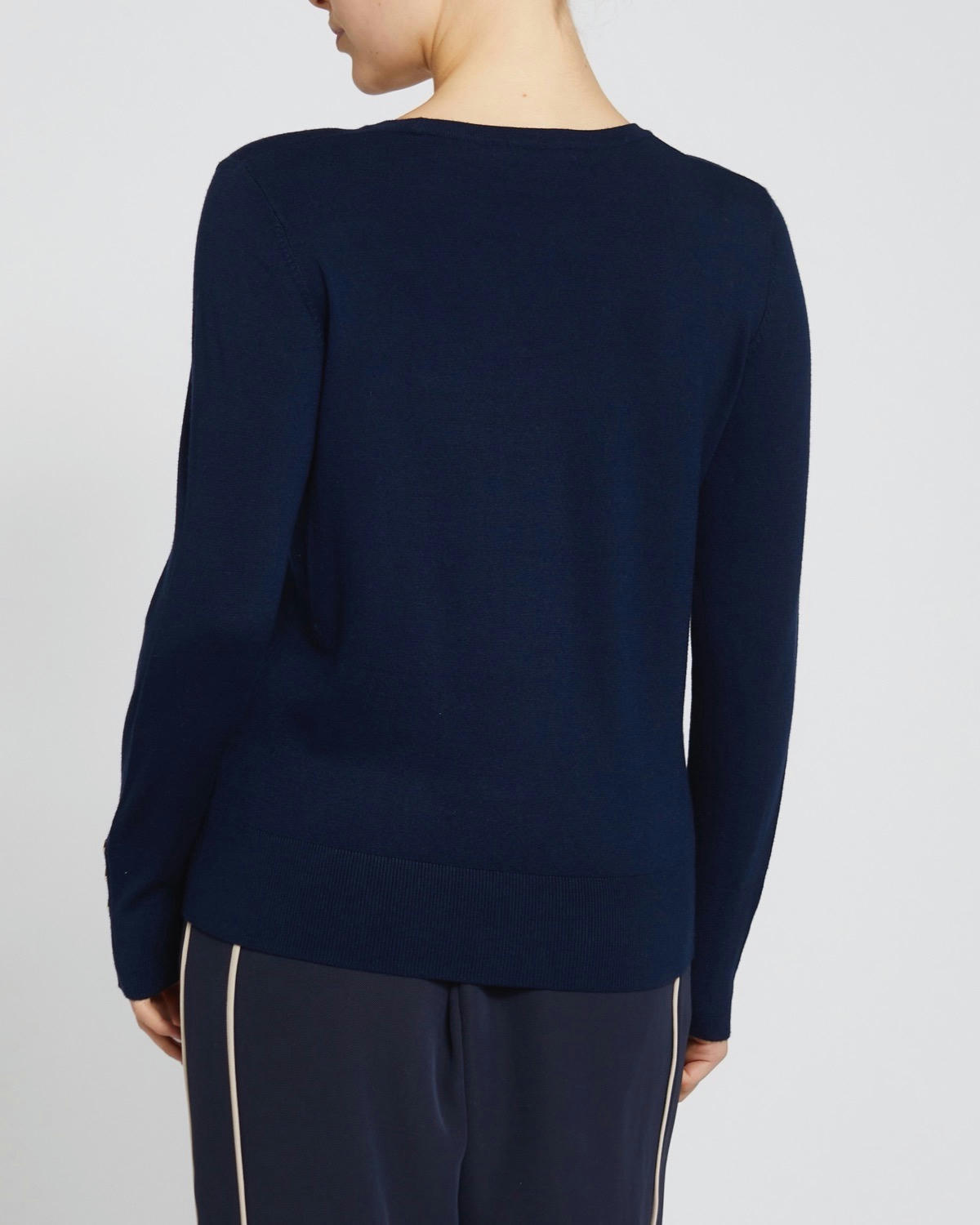 Crew Neck Button Detail Jumper