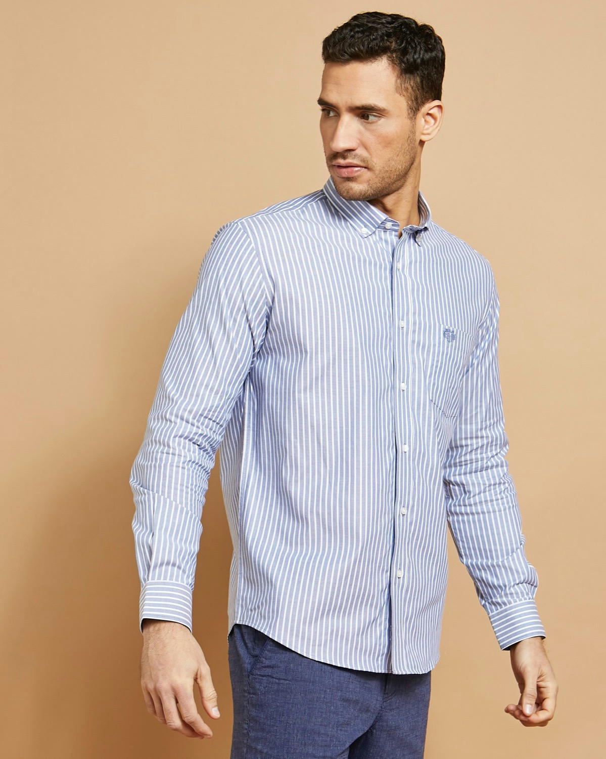 Paul Costelloe Living Stretch Regular Fit Oxford Stripe