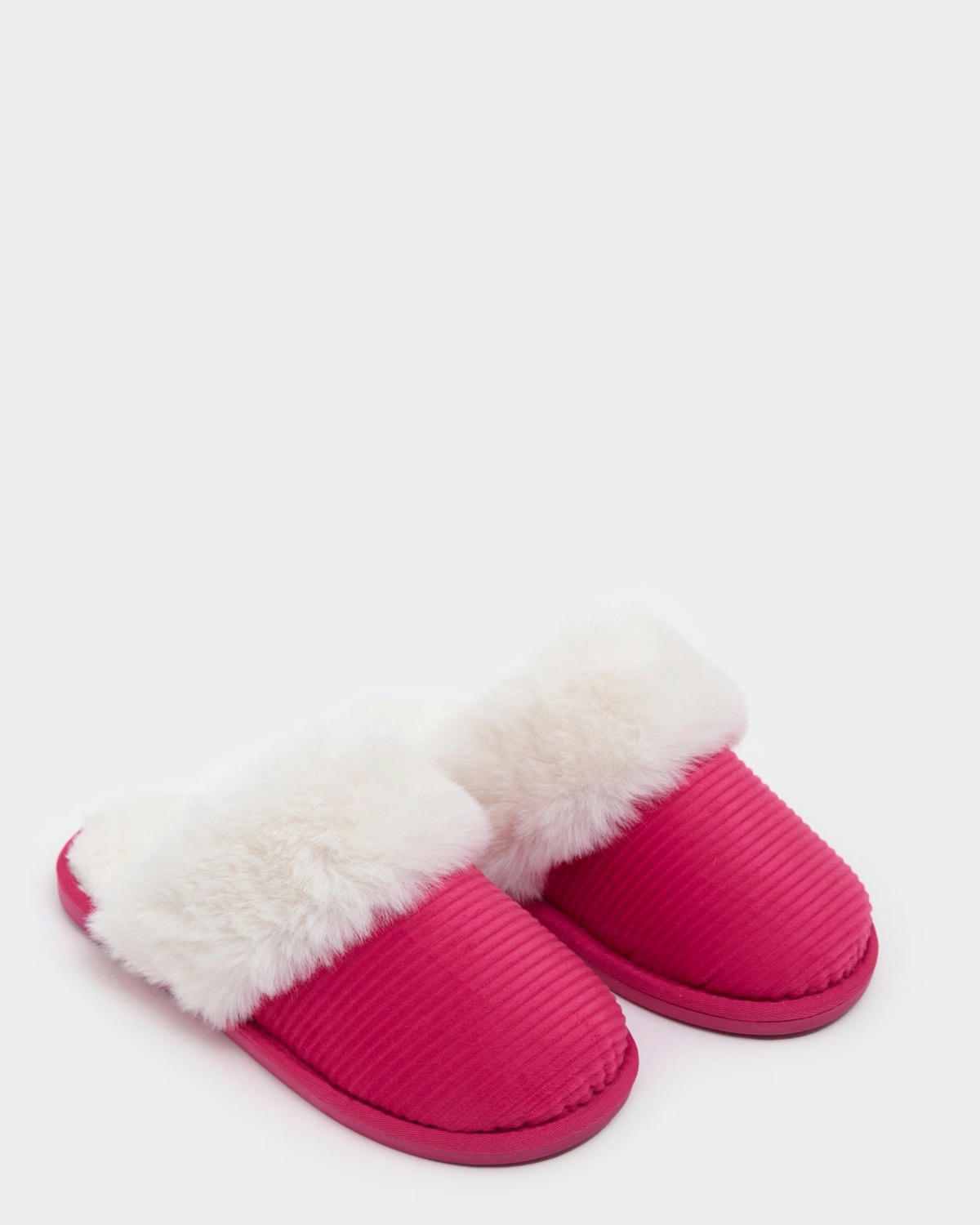 Rib Velour Mule Slippers