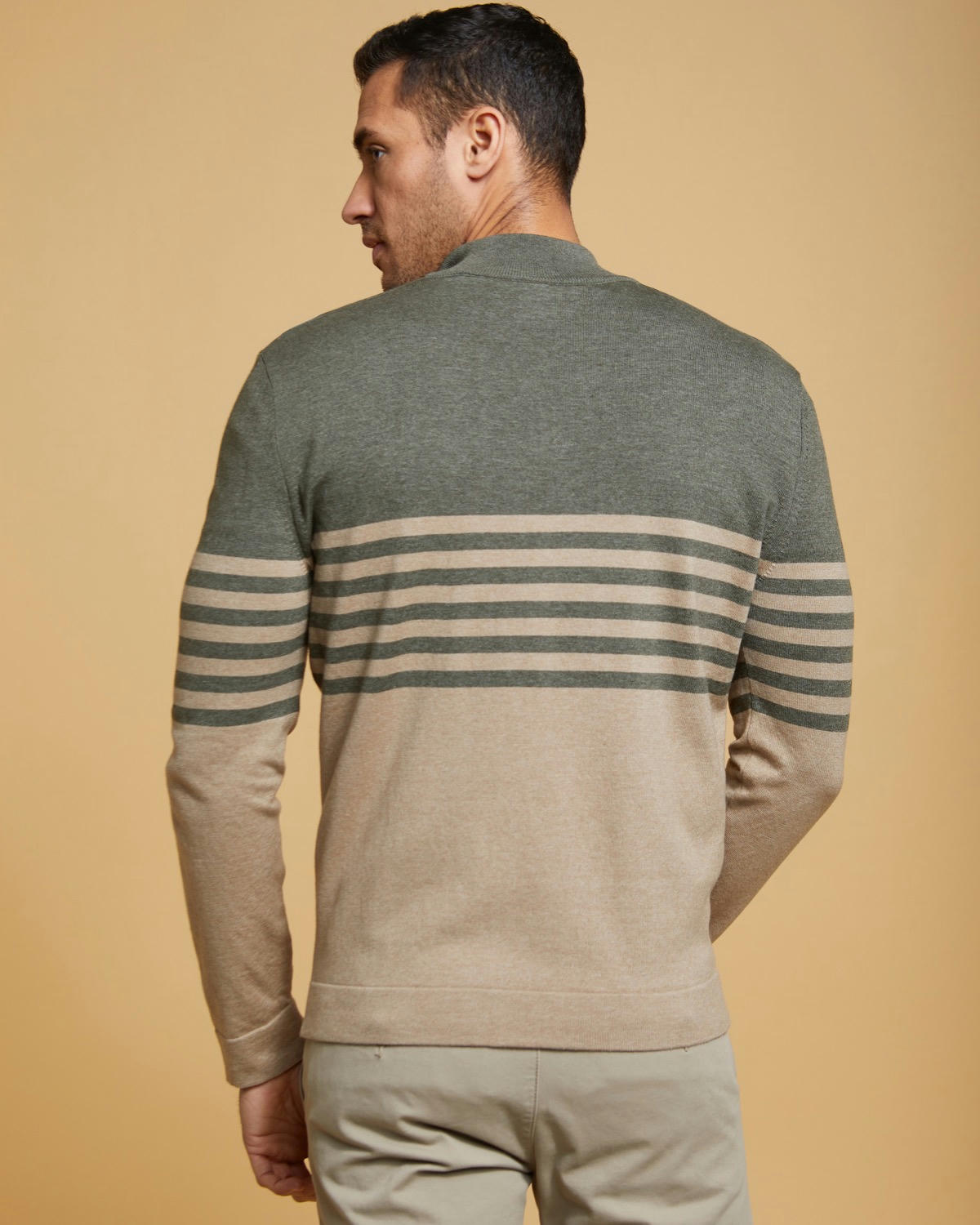 Paul Costelloe Living Half Zip Stripe Knitted Jumper