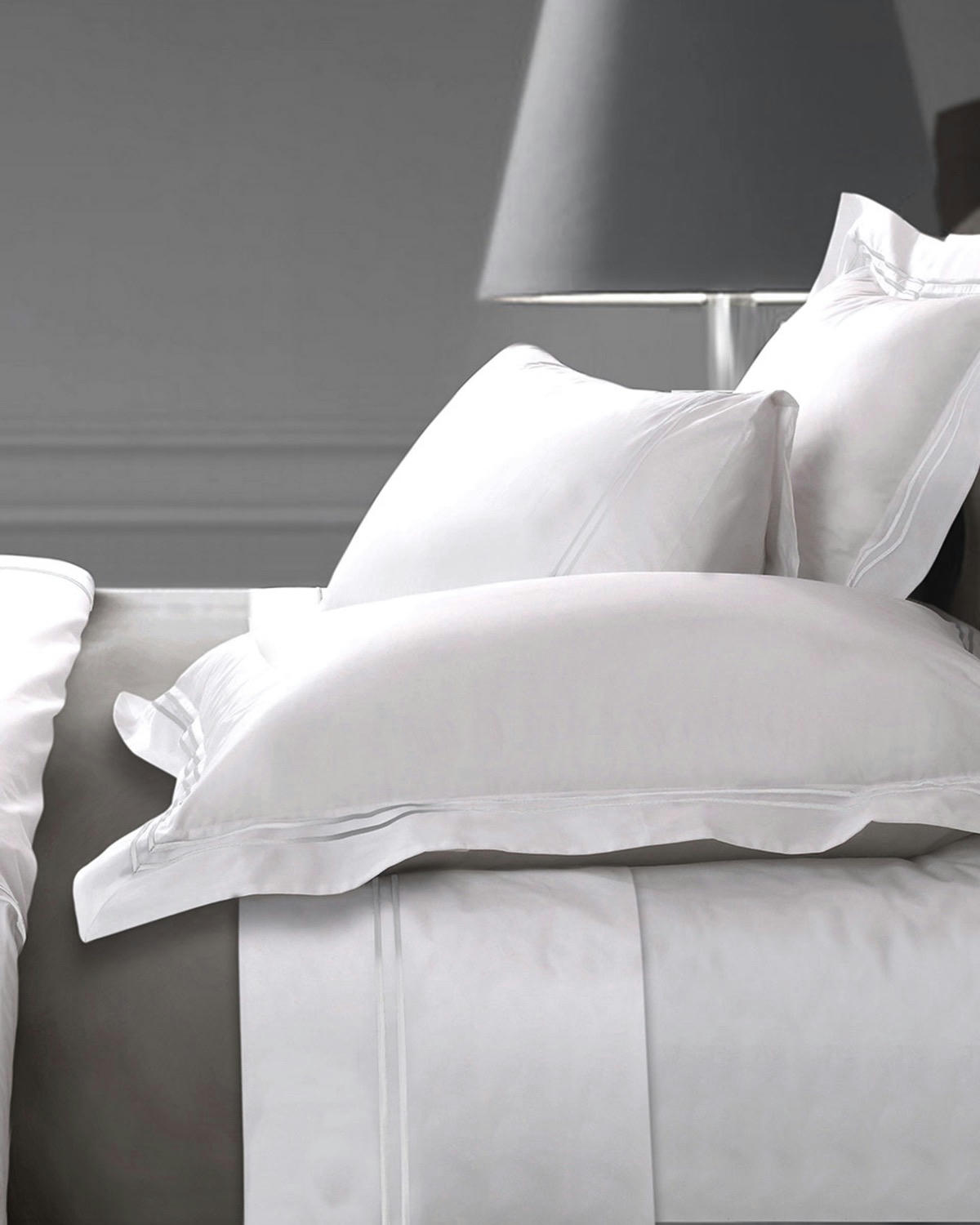 Francis Brennan the Collection White Double Stripe Flat Sheet