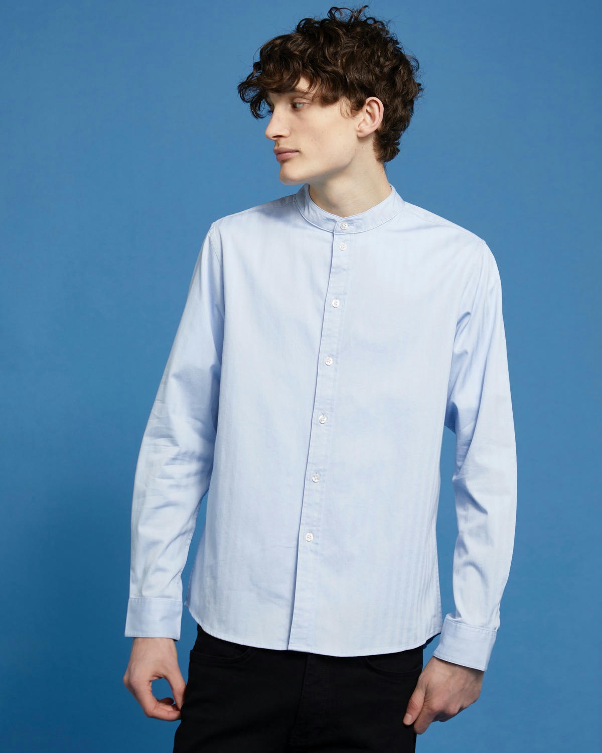 Paul Galvin Oxford Herringbone Grandad Shirt