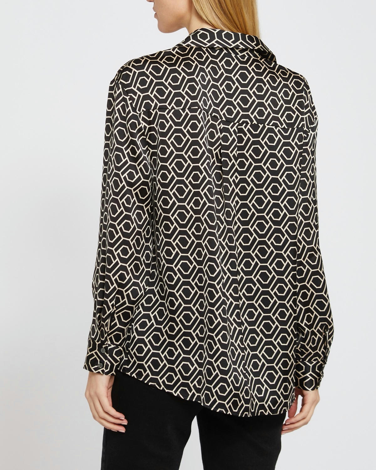 Geo Print Satin Shirt
