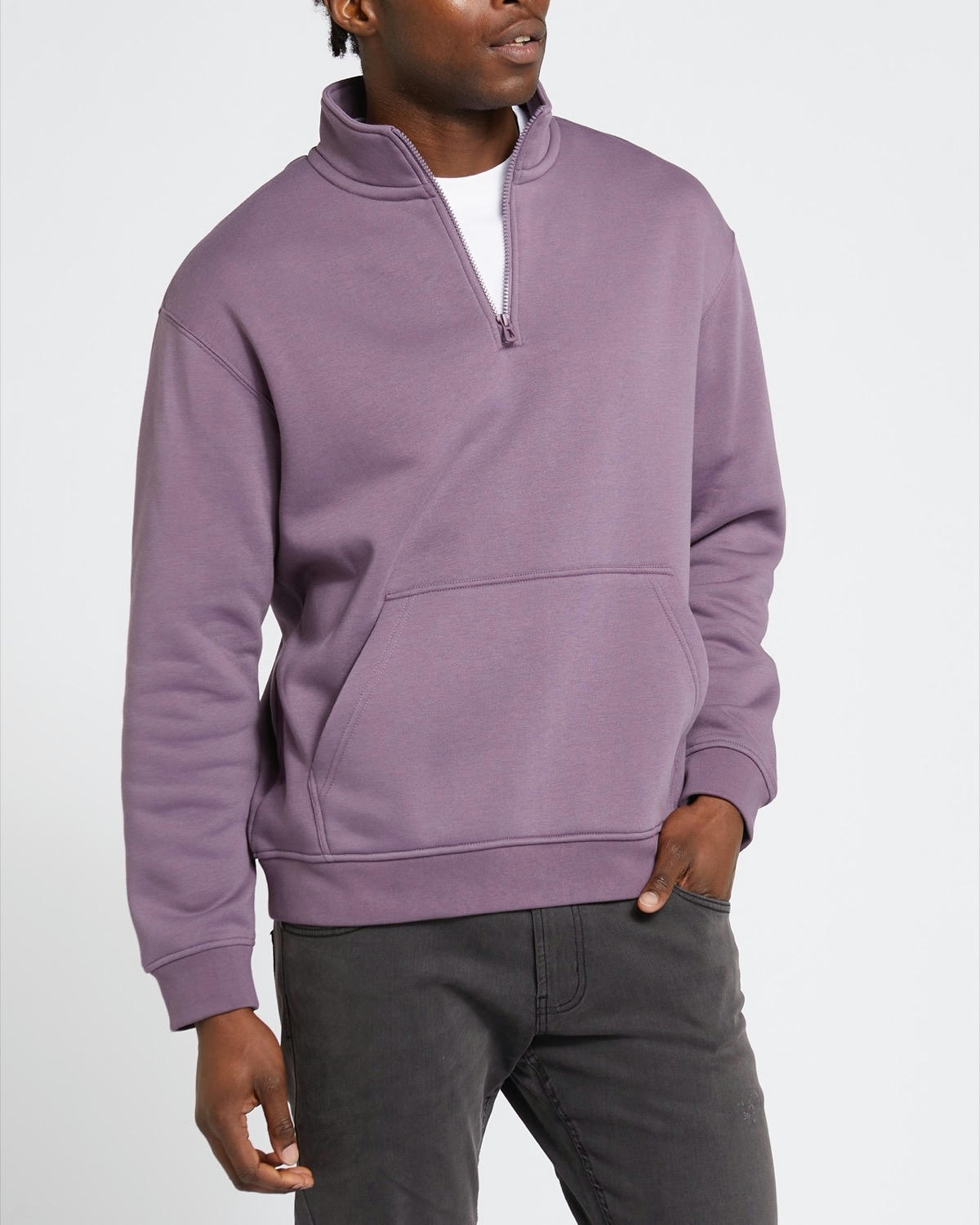 Relaxed Fit Half Zip Sweatshirt