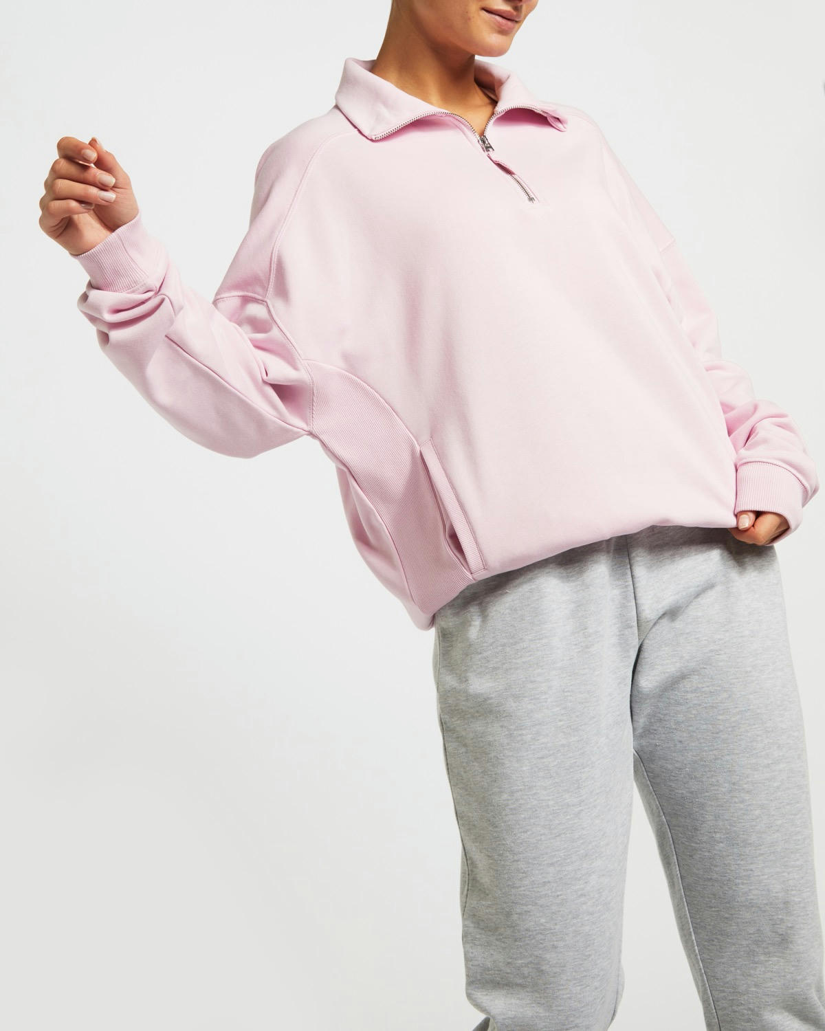 Funnel Neck Half Zip Top