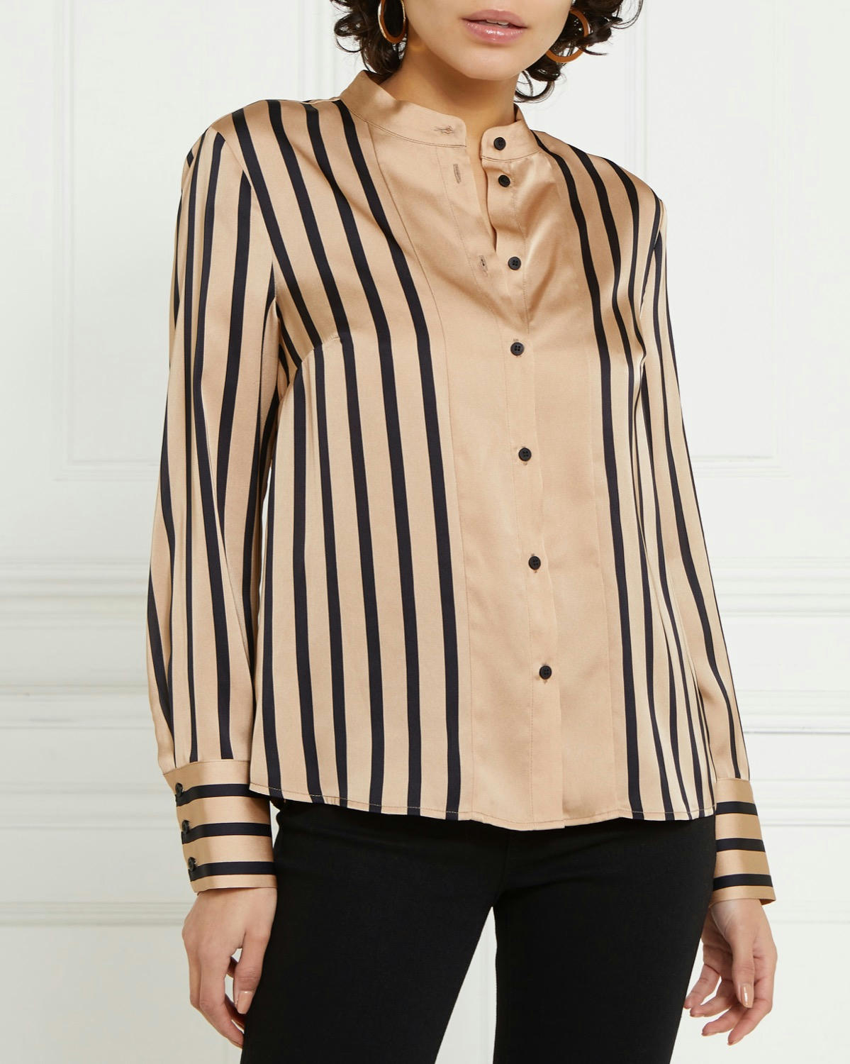 Gallery Astrid Striped Satin Shirt