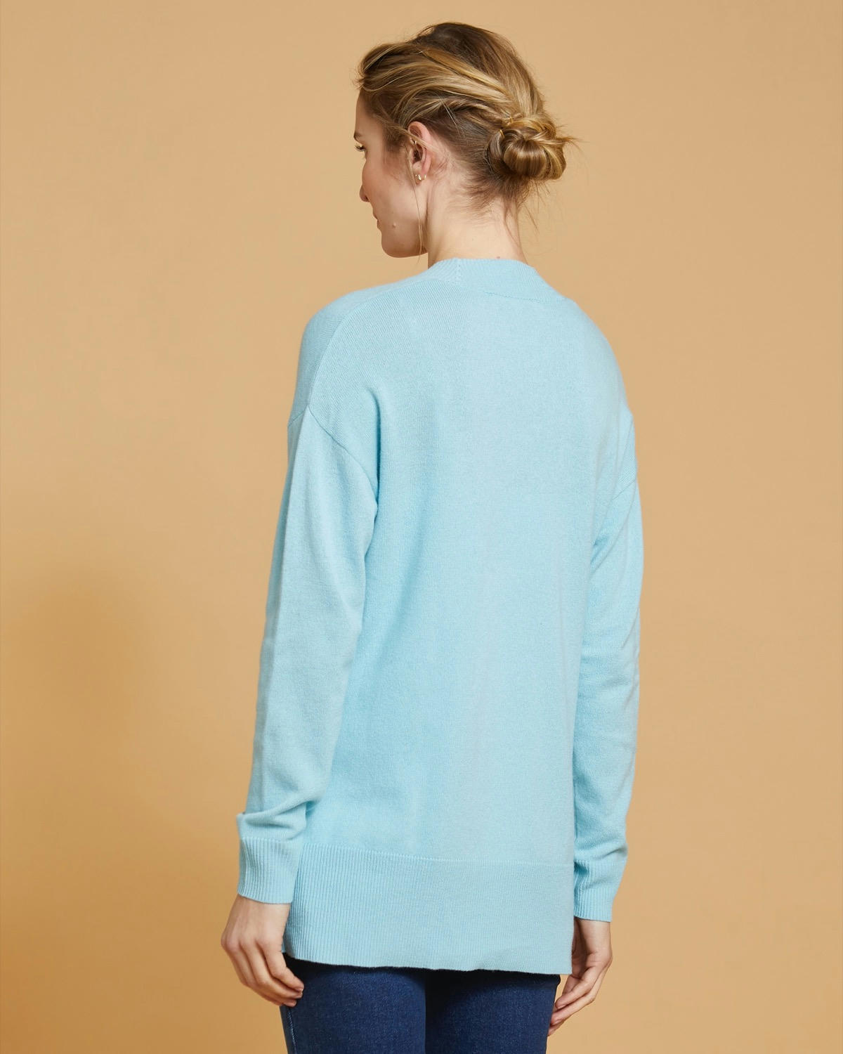 Paul Costelloe Living Studio Turquoise Merino Wool  Button Down Cardigan