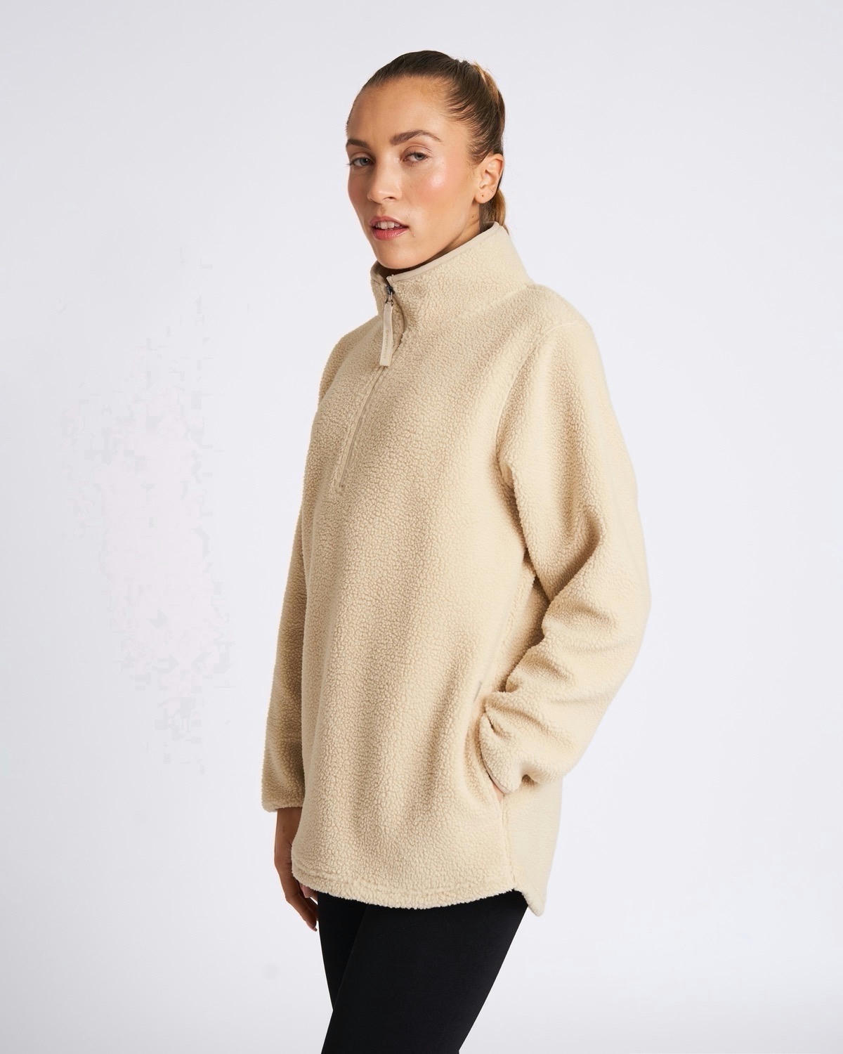 Powercut Ascend Quarter Zip Fleece in Pumice