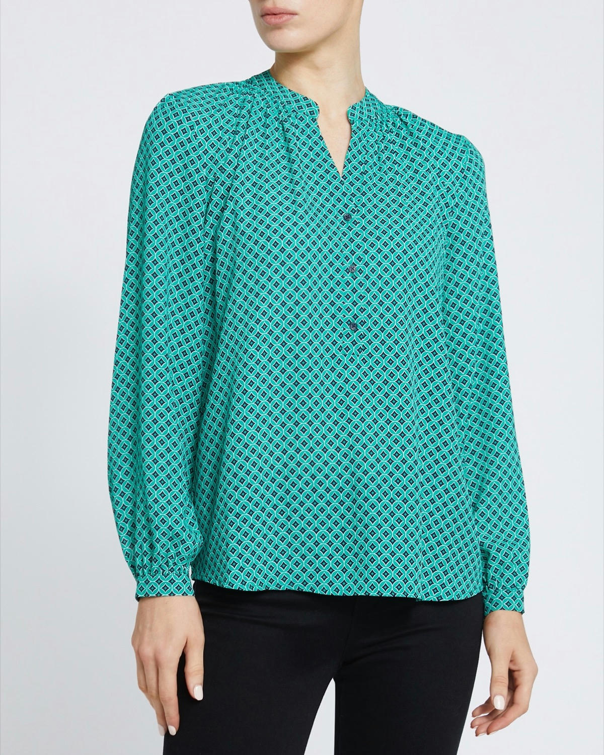 Geometric Print Blouse