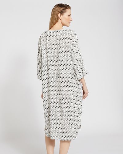 Carolyn Donnelly The Edit Cream Print V- Neck Kaftan