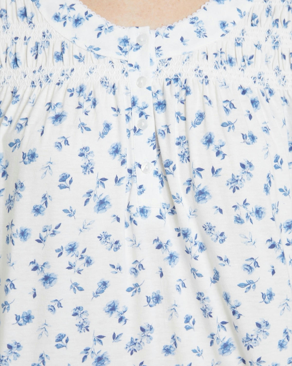 Long Sleeve Shirred Nightdress