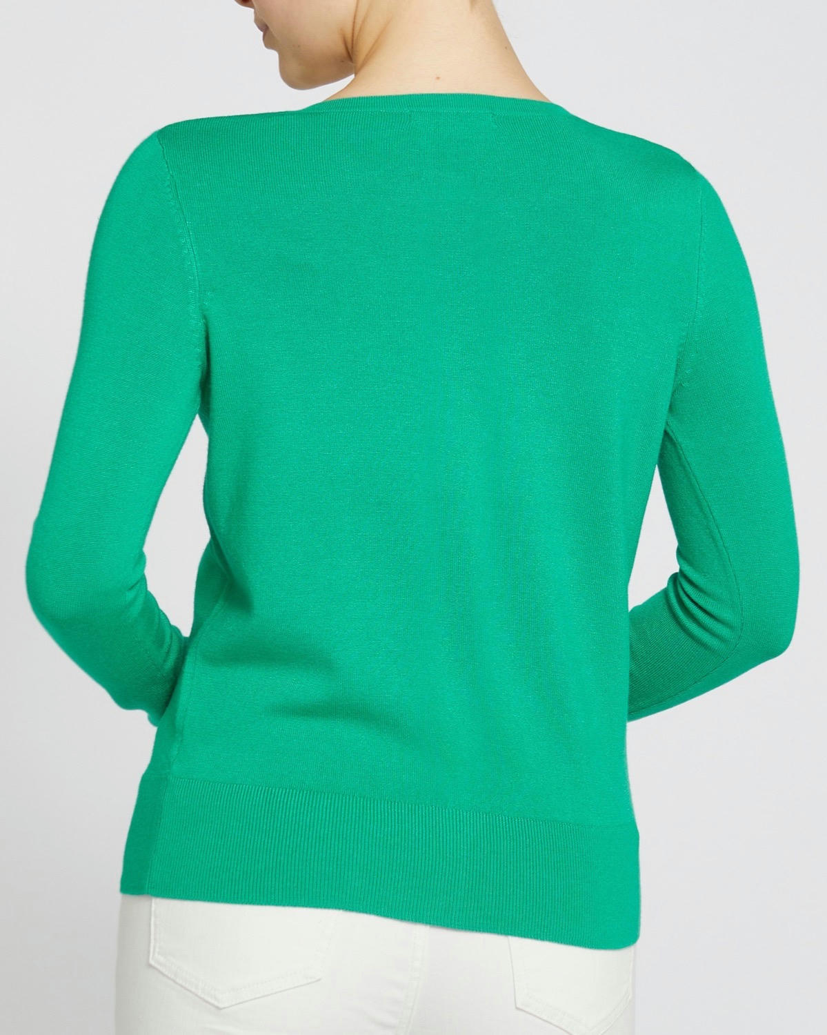 Crew Neck Button Front Cardigan