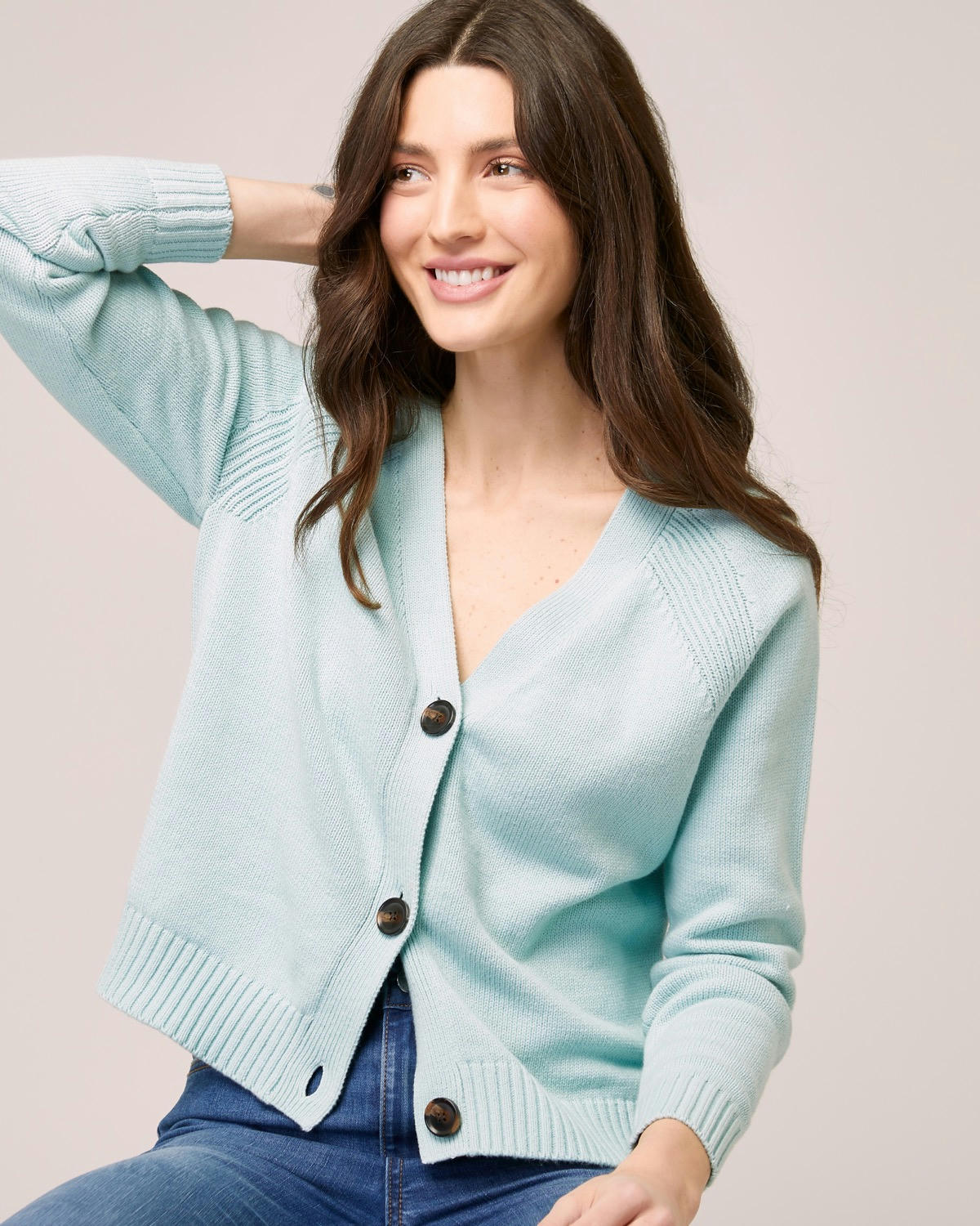 Button Rib Detail Cardigan