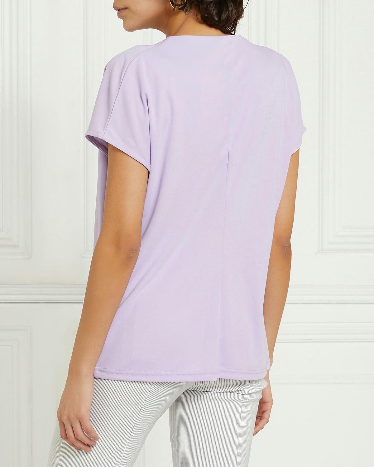 Gallery Cowl Neck Cap Sleeve Top