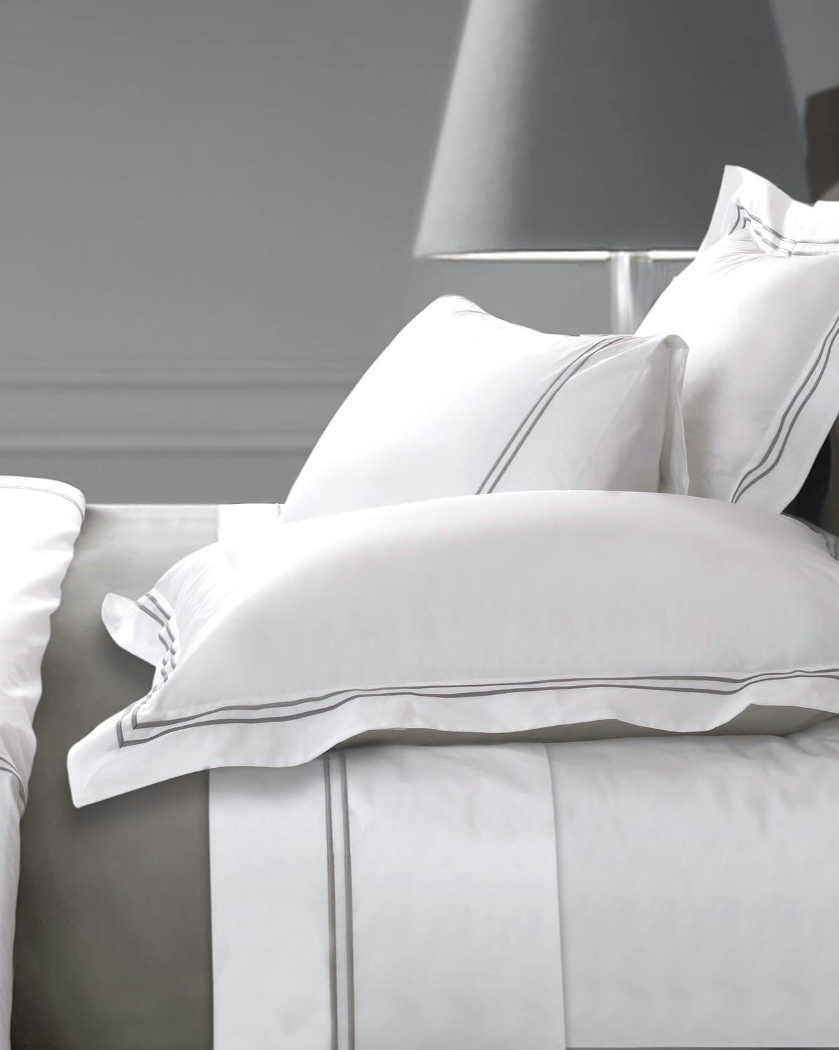 Francis Brennan the Collection Grey Double Stripe Duvet Cover