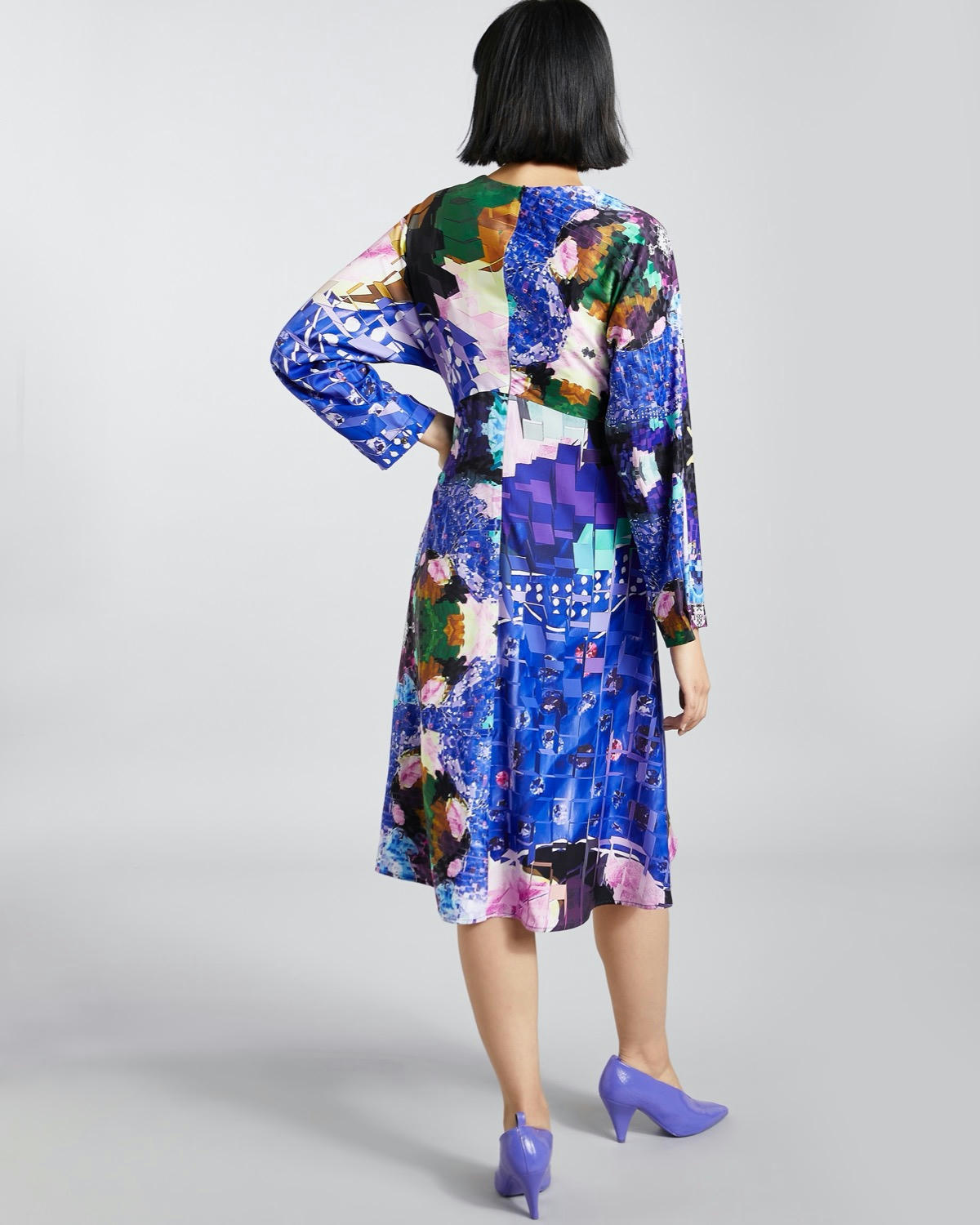 Joanne Hynes Tiger Lady Night Printed Batwing Midi Dress