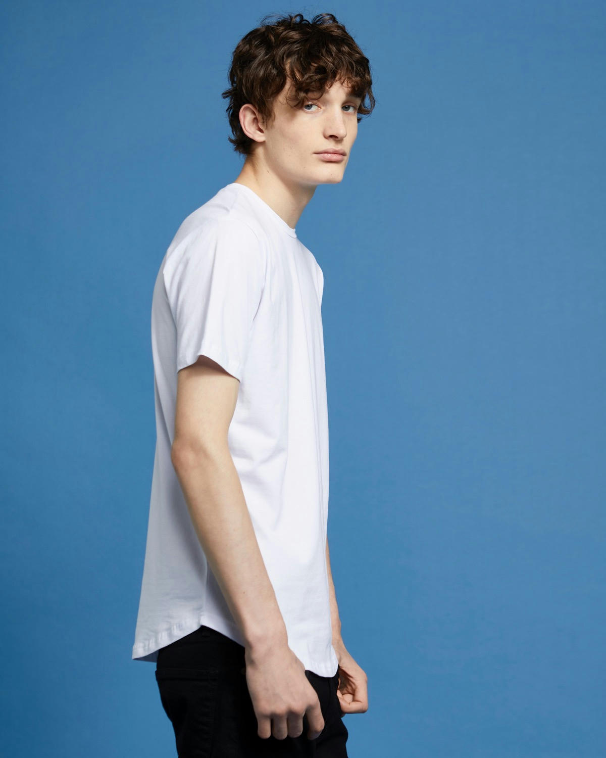 Paul Galvin Short-Sleeved Dipped Hem Stretch T-Shirt