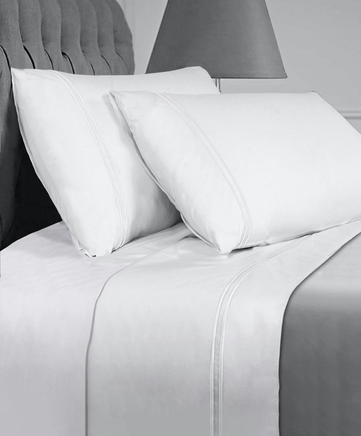 Francis Brennan the Collection White Stripe Euro Pillowcase