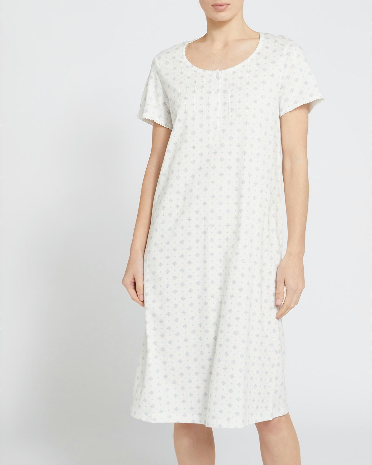 Short-Sleeved Cotton Nightdress