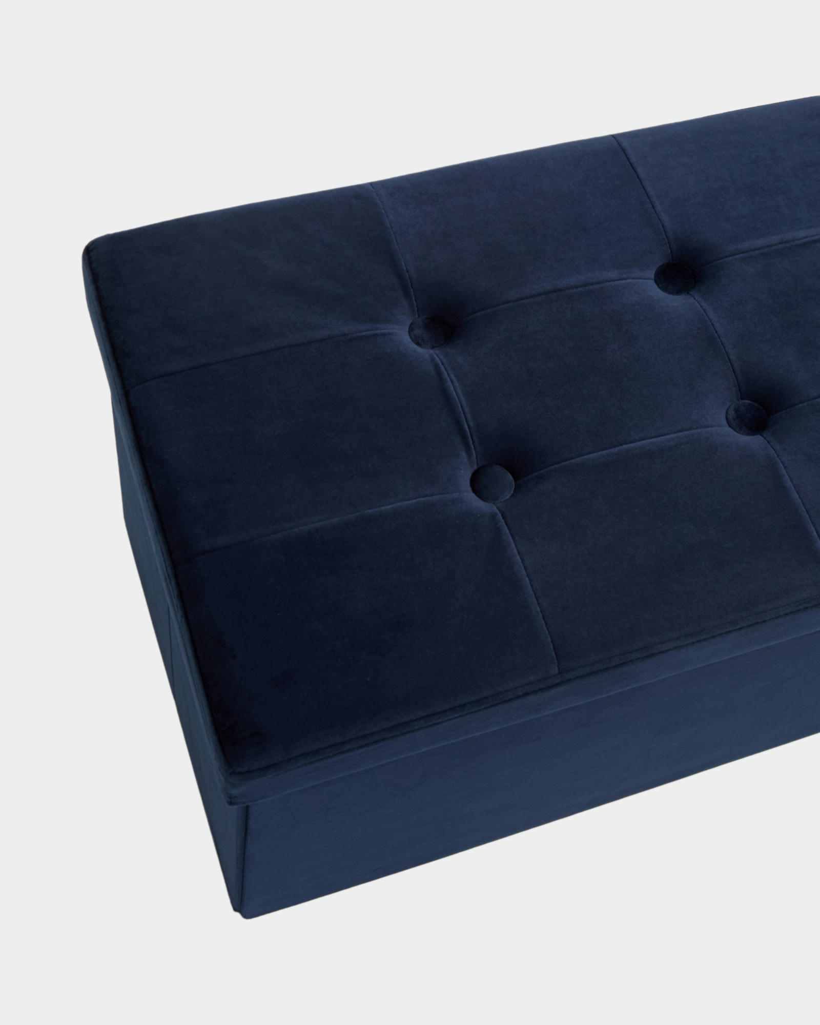 Velvet Ottoman With Storage and Lid