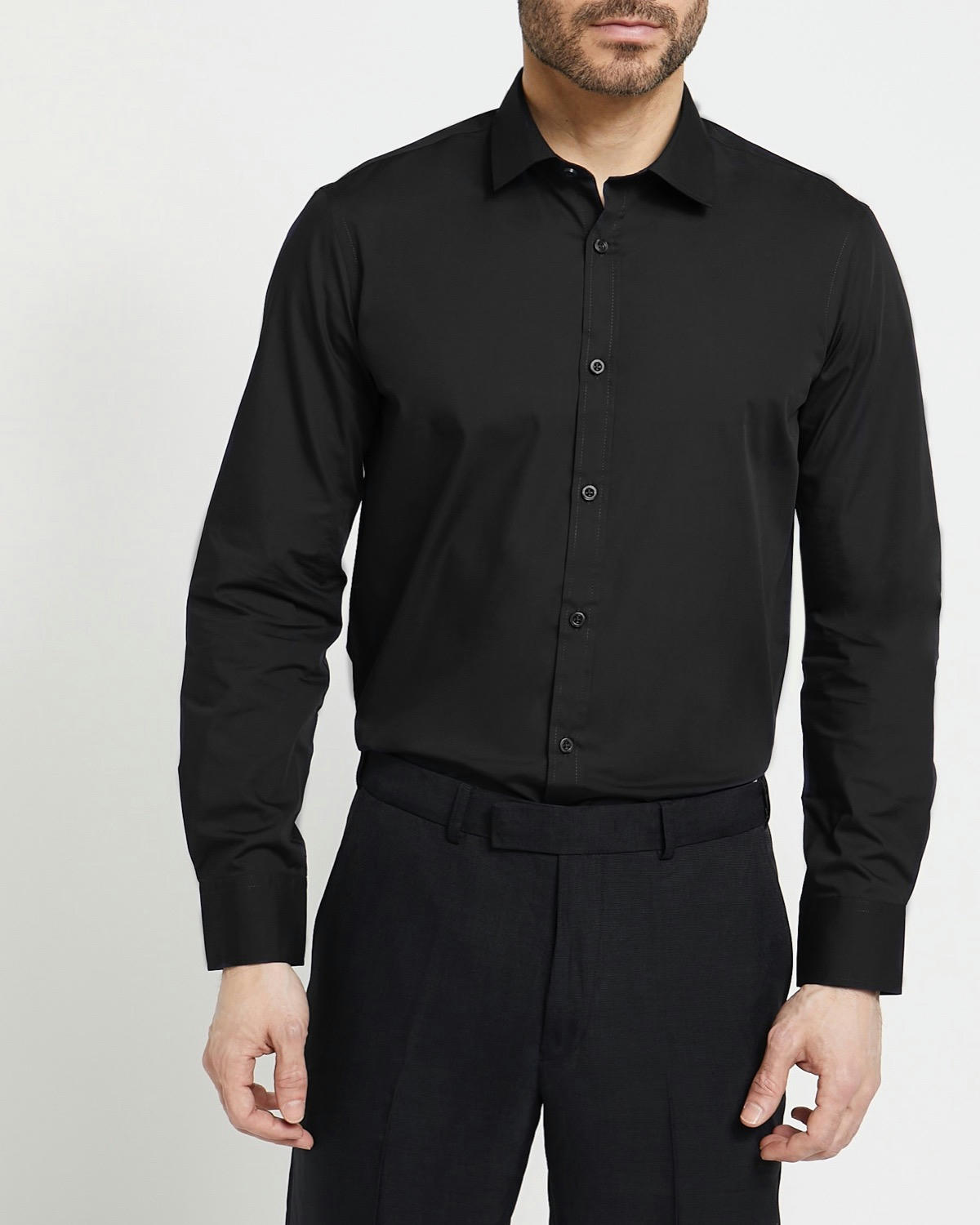 Slim Fit Long-Sleeved Cotton Rich Shirt