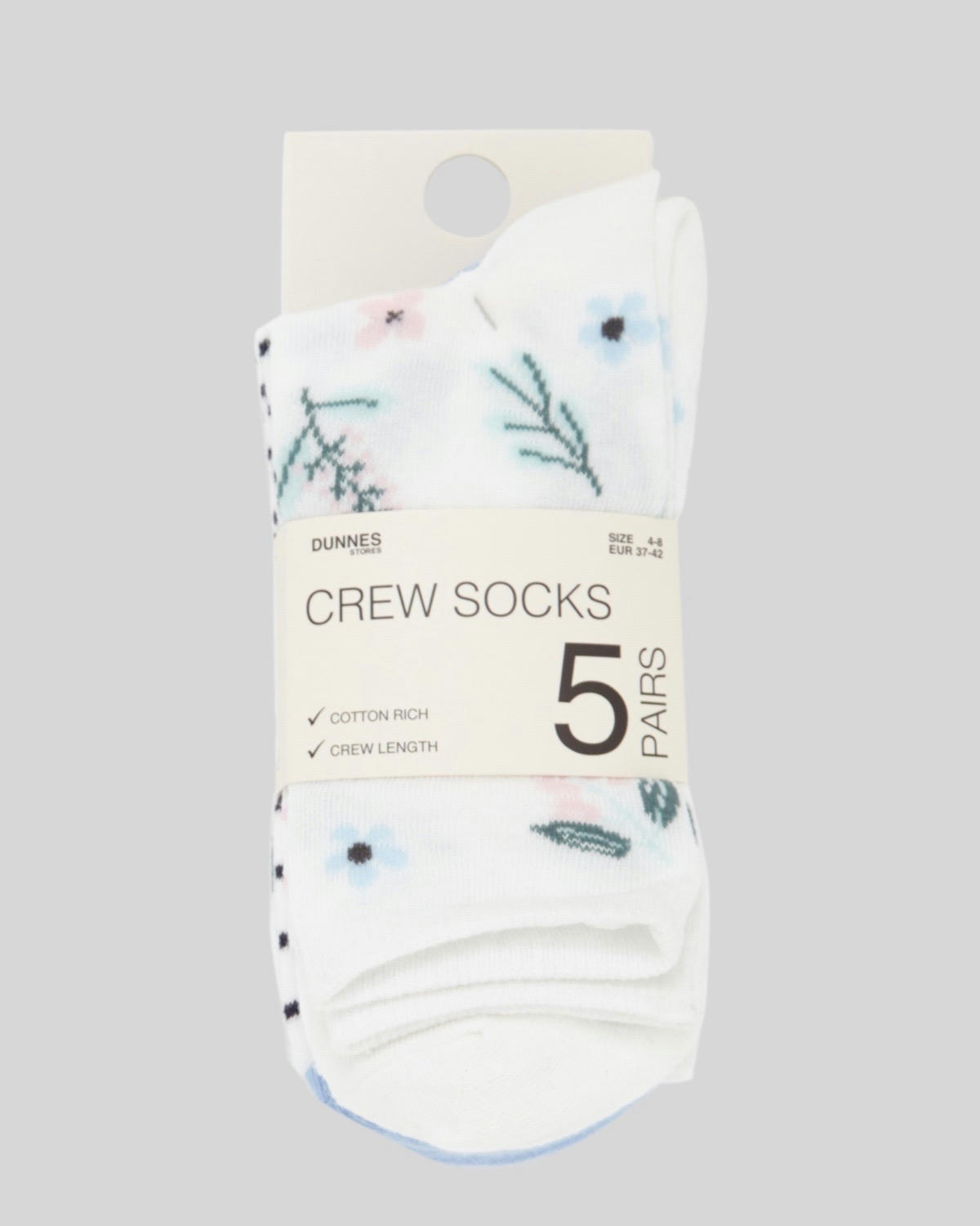 Cotton Rich Crew Socks - Pack Of 5