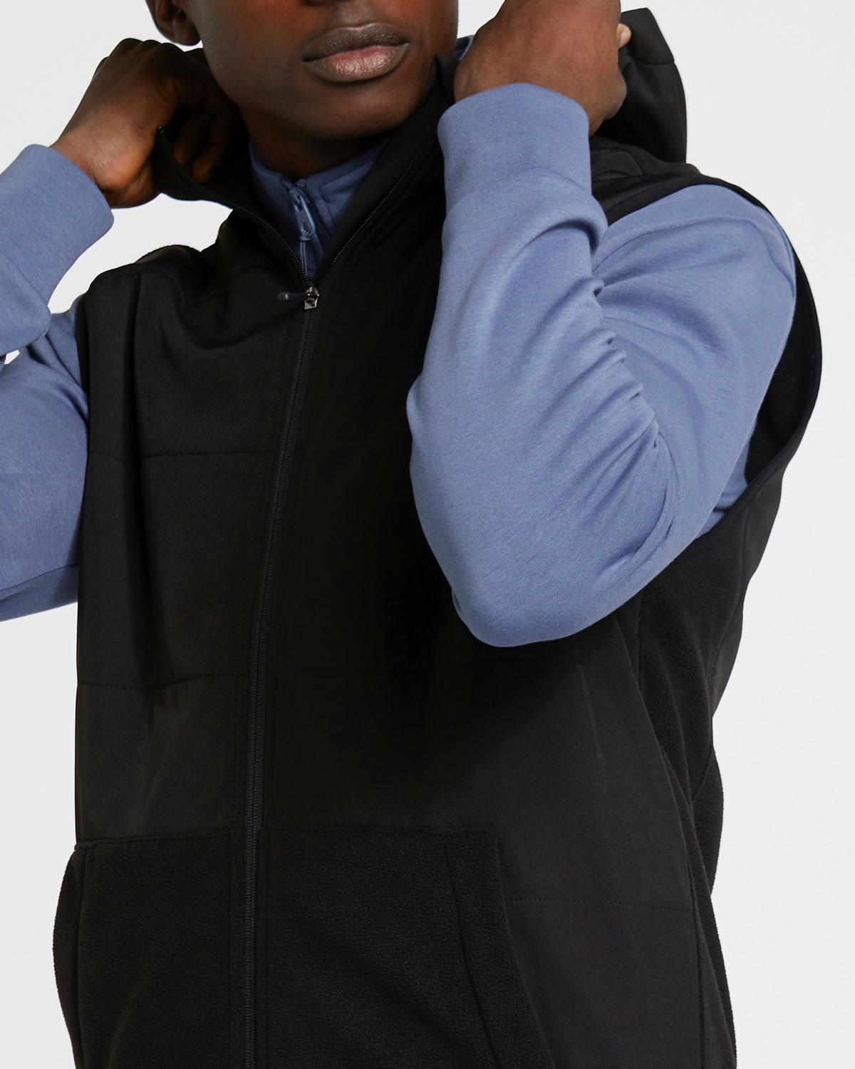 Woven Panel Fleece Gilet