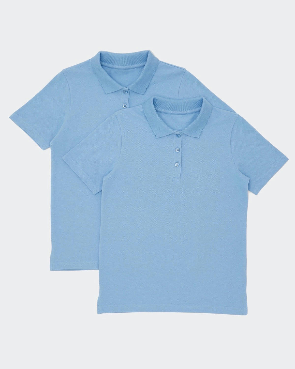 Girls Stain Release Short-Sleeved Slim Polo Shirts - Pack Of 2