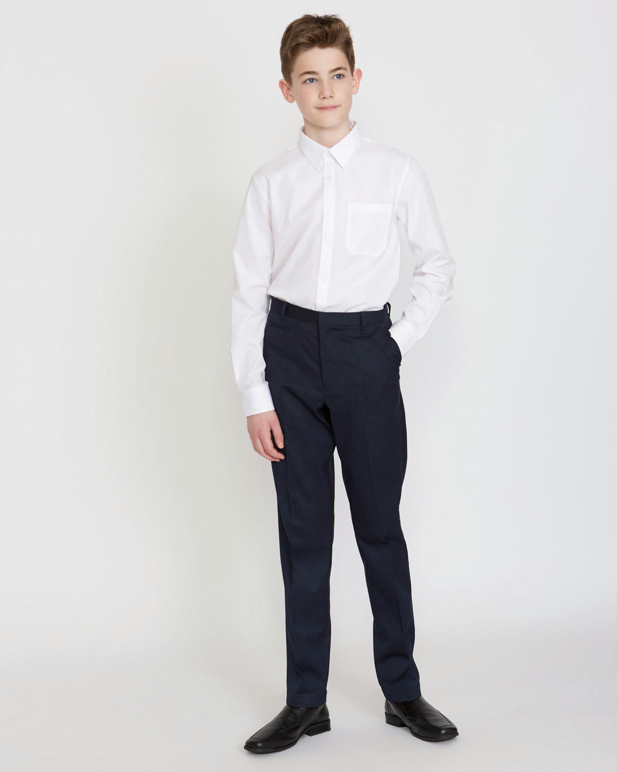 Longer Leg Stretch Slim Leg Trousers (3-17 Years)