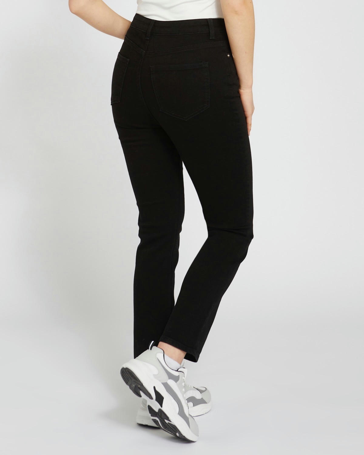 Mid Rise Slim Straight Jeans