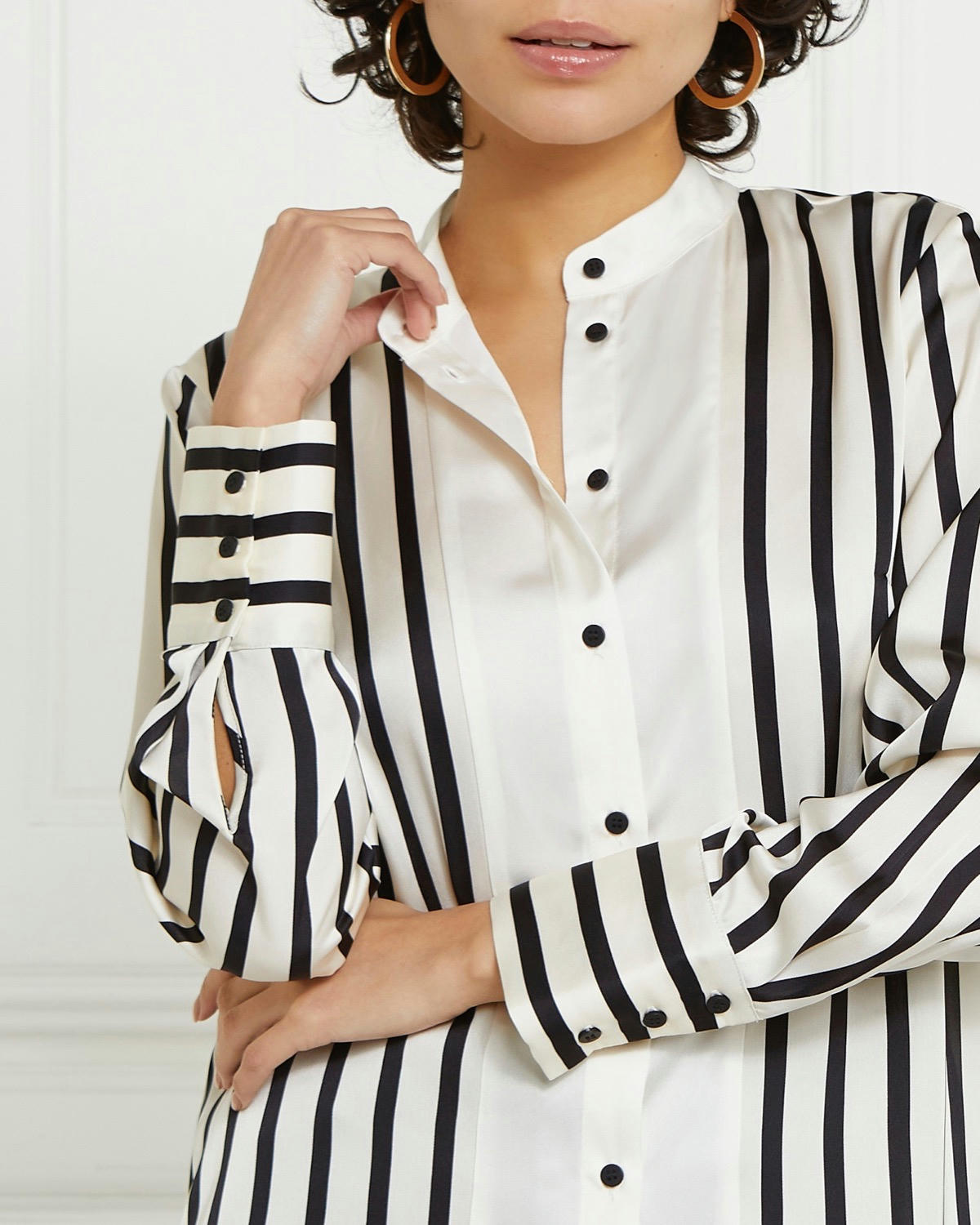 Gallery Astrid Striped Satin Shirt