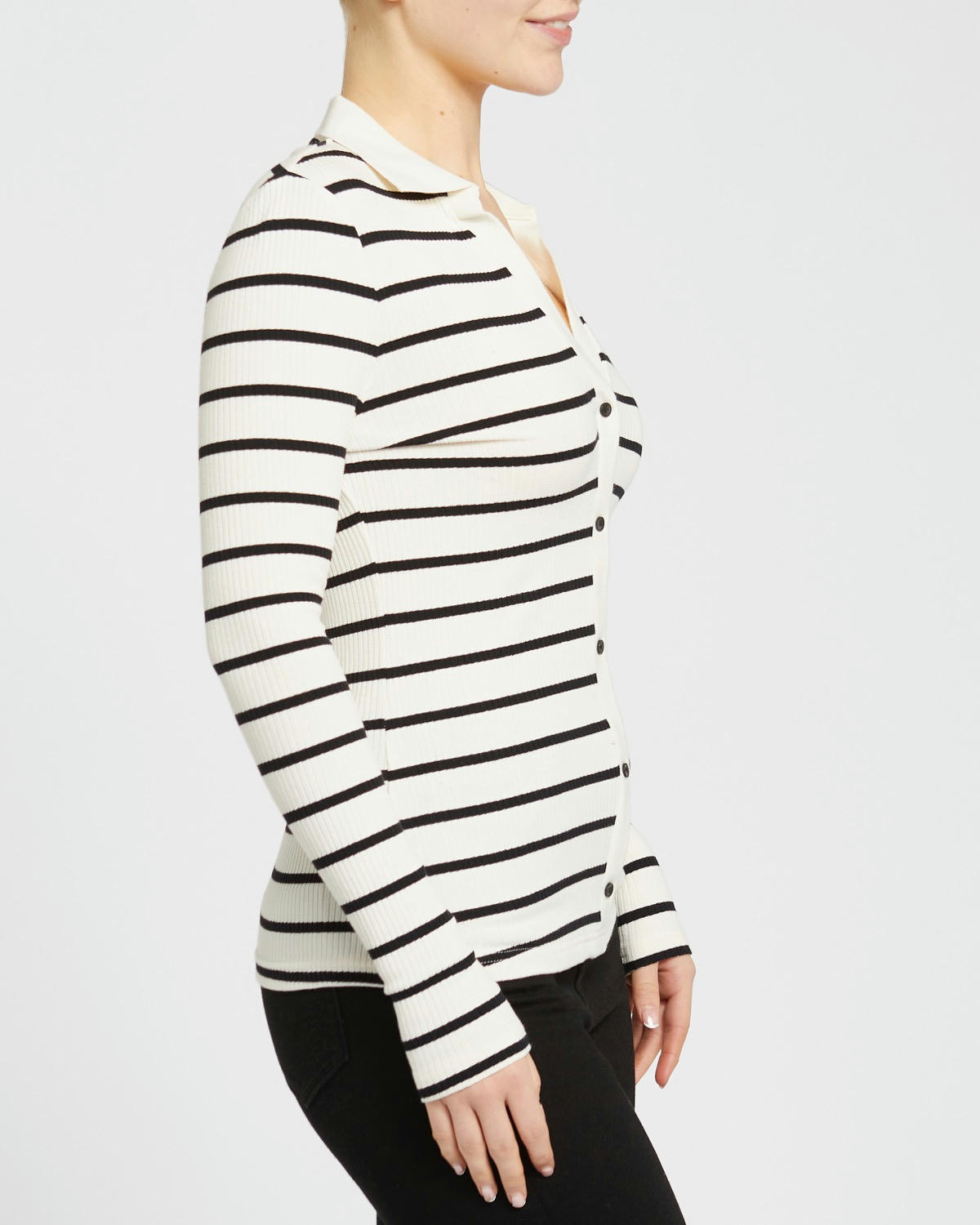 Long-Sleeved Rib Polo