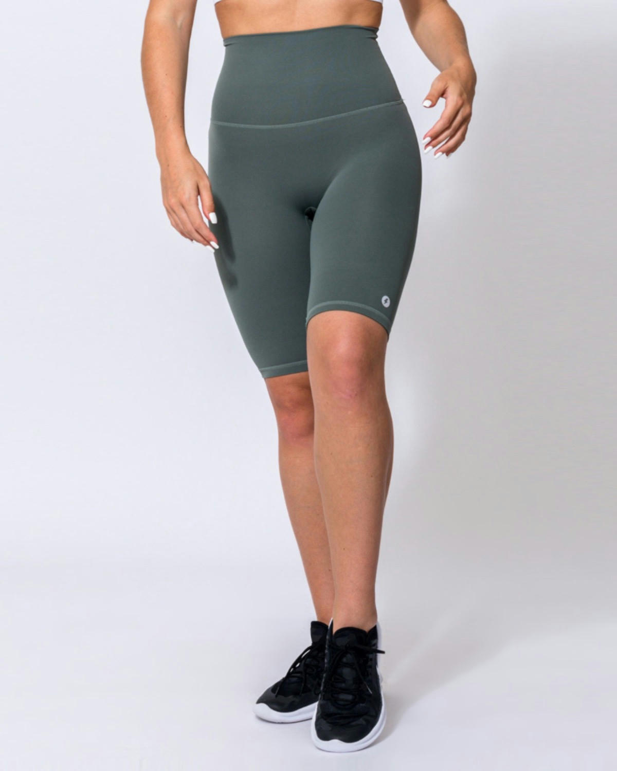 Powercut ELEVATE Super High Waisted Sage Green Cycling Shorts