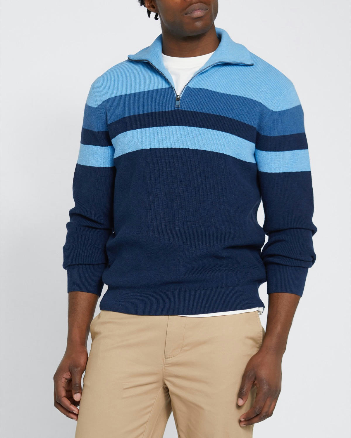 Stripe Quarter Zip Jumper