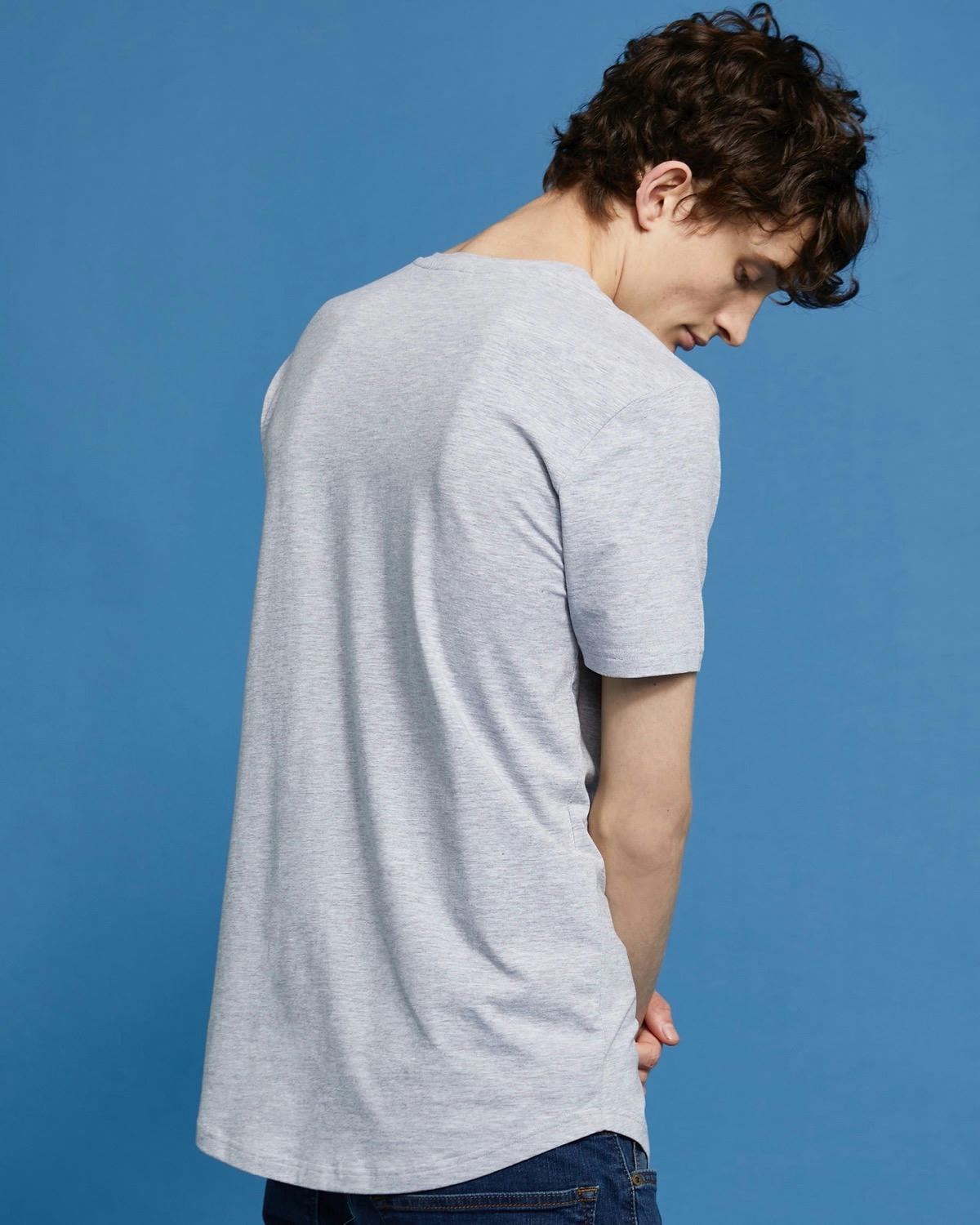 Paul Galvin Short-Sleeved Dipped Hem Stretch T-Shirt